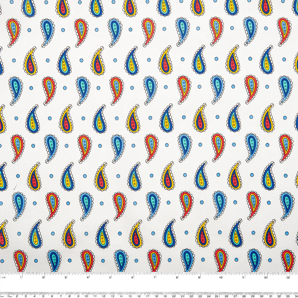 Printed Cotton - BRIC-A-BRAC - Paisley - White - Image 2