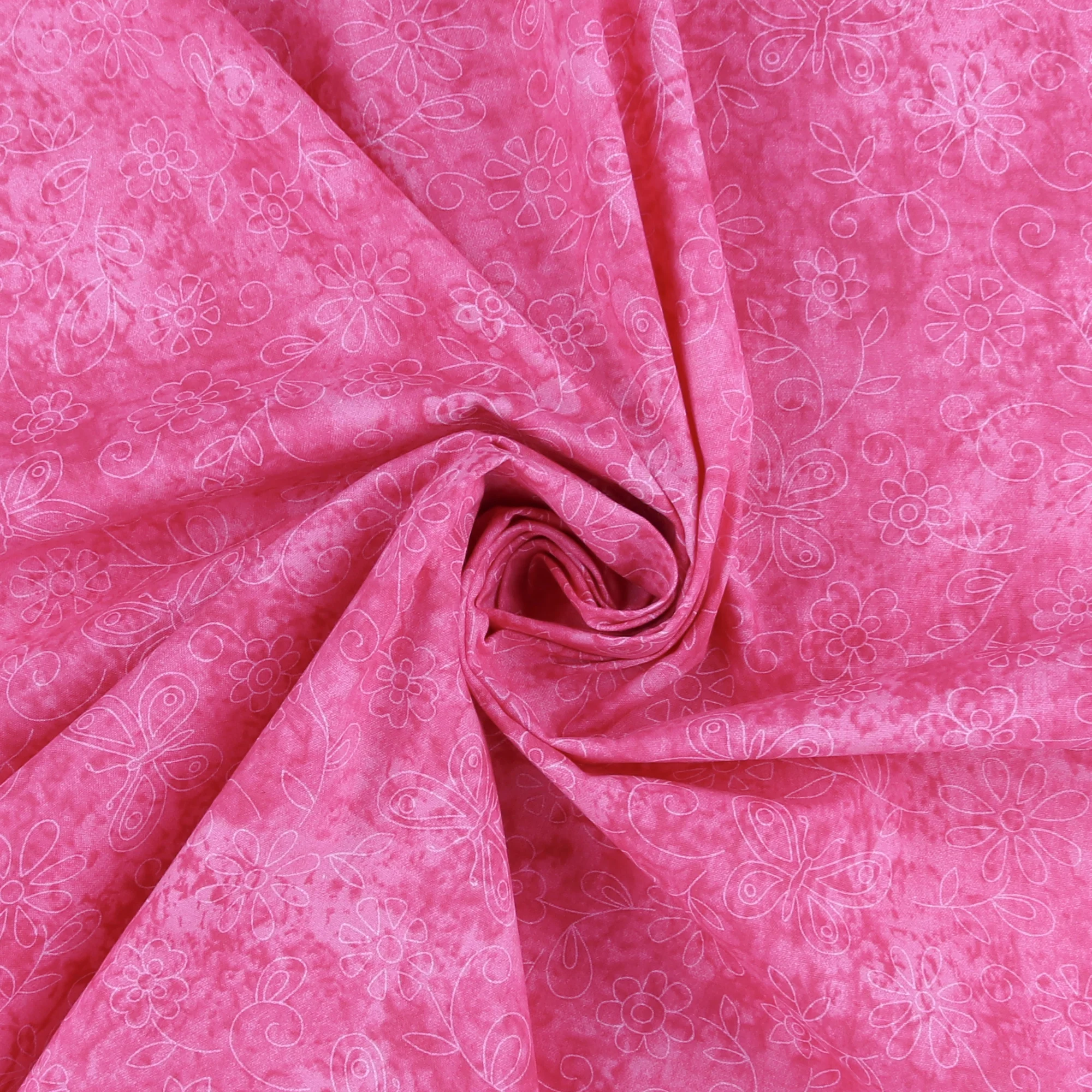 Printed Cotton by Fabric Traditionss - TREASURE - 014 - Hot Pink - Image 2