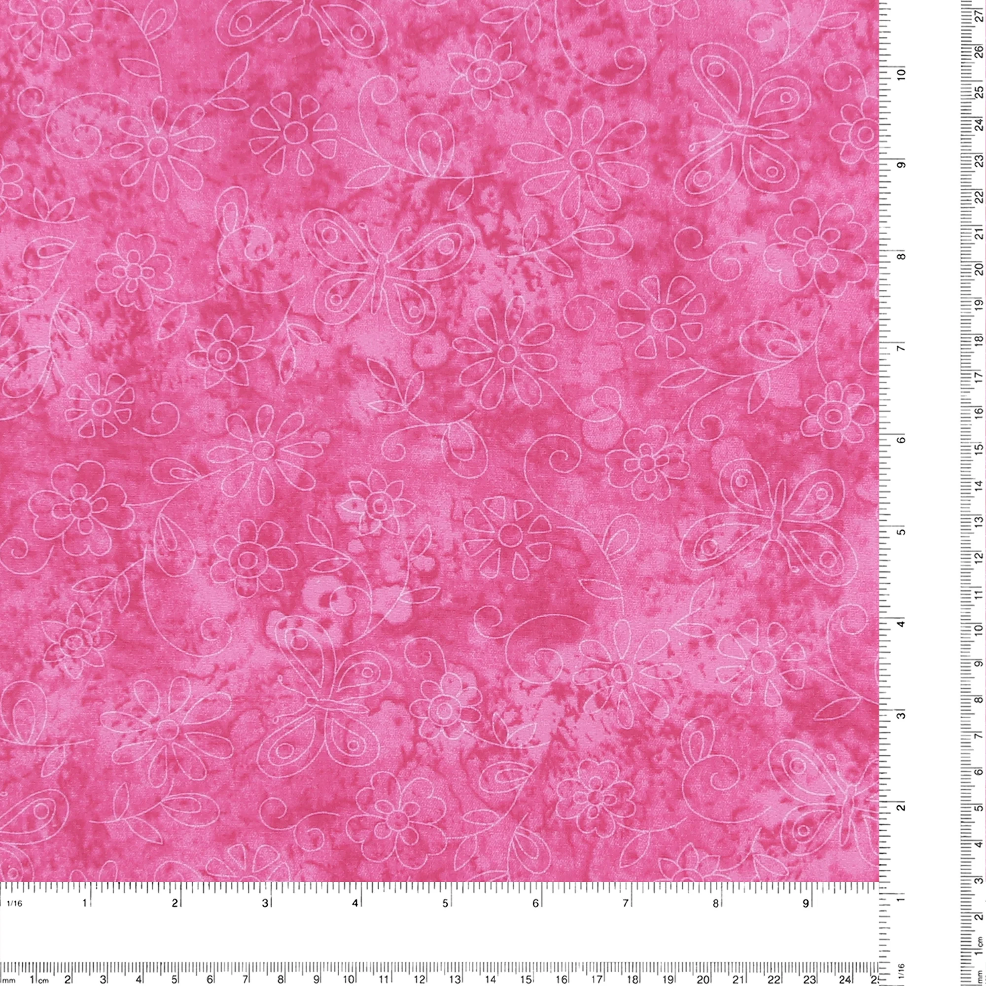 Printed Cotton by Fabric Traditionss - TREASURE - 014 - Hot Pink - Image 3