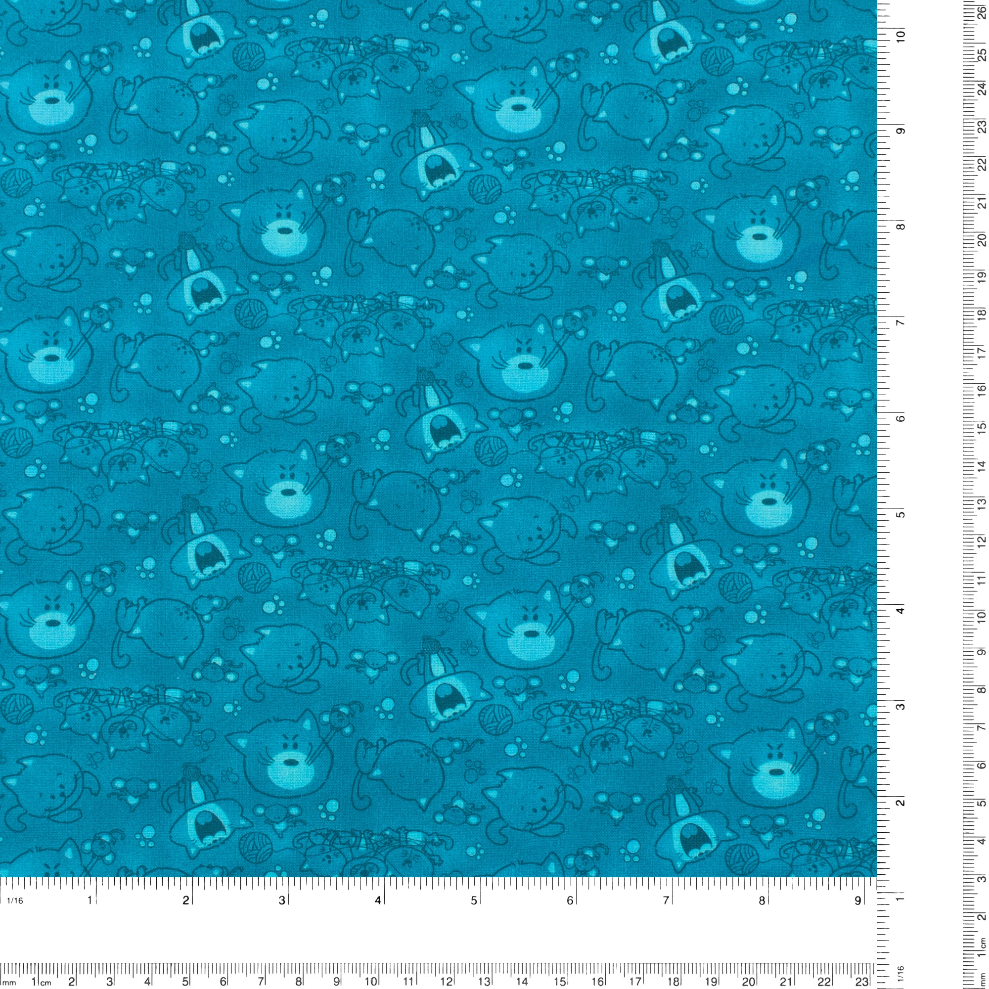 Printed Cotton - CAT HAIR DON'T CARE - 005 - Blue - Image 3