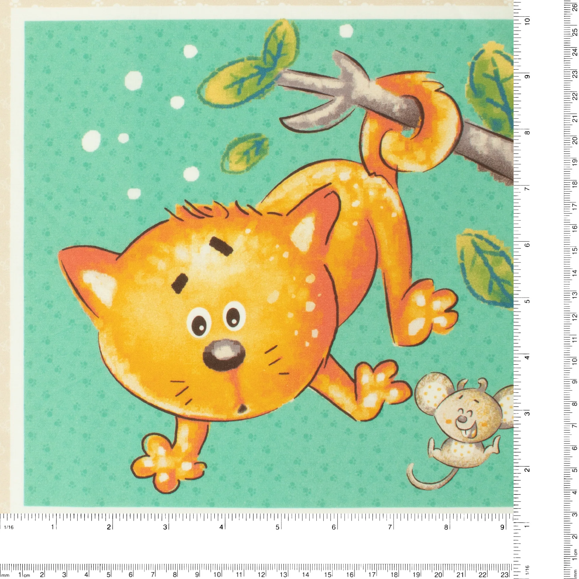 Printed Cotton - CAT HAIR DON'T CARE - 010 - Panel 24 x 44 in (61 x 112 cm) - Multicolor - Image 3