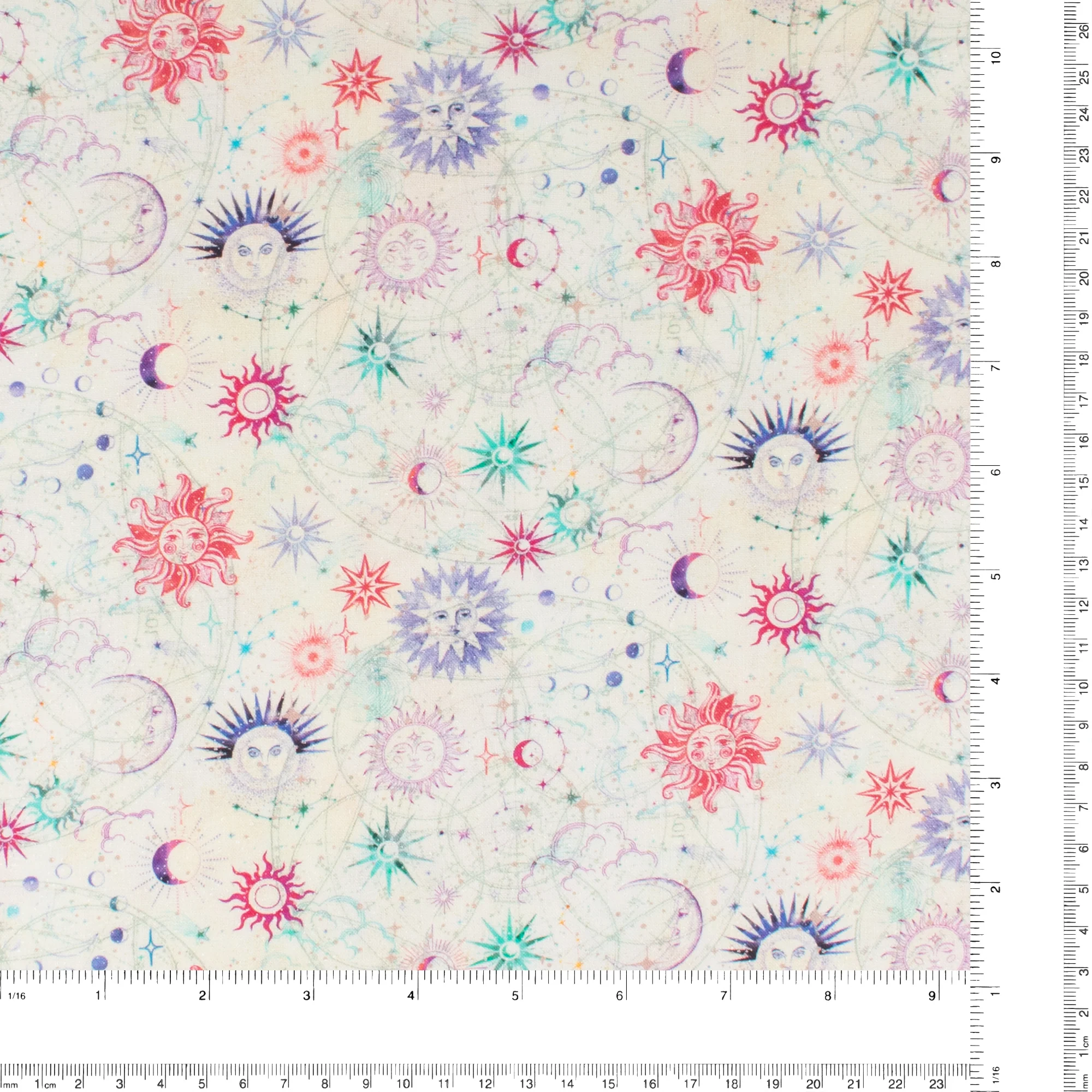 Printed Cotton - CELESTIAL SKIES - 004 - Cream - Image 3