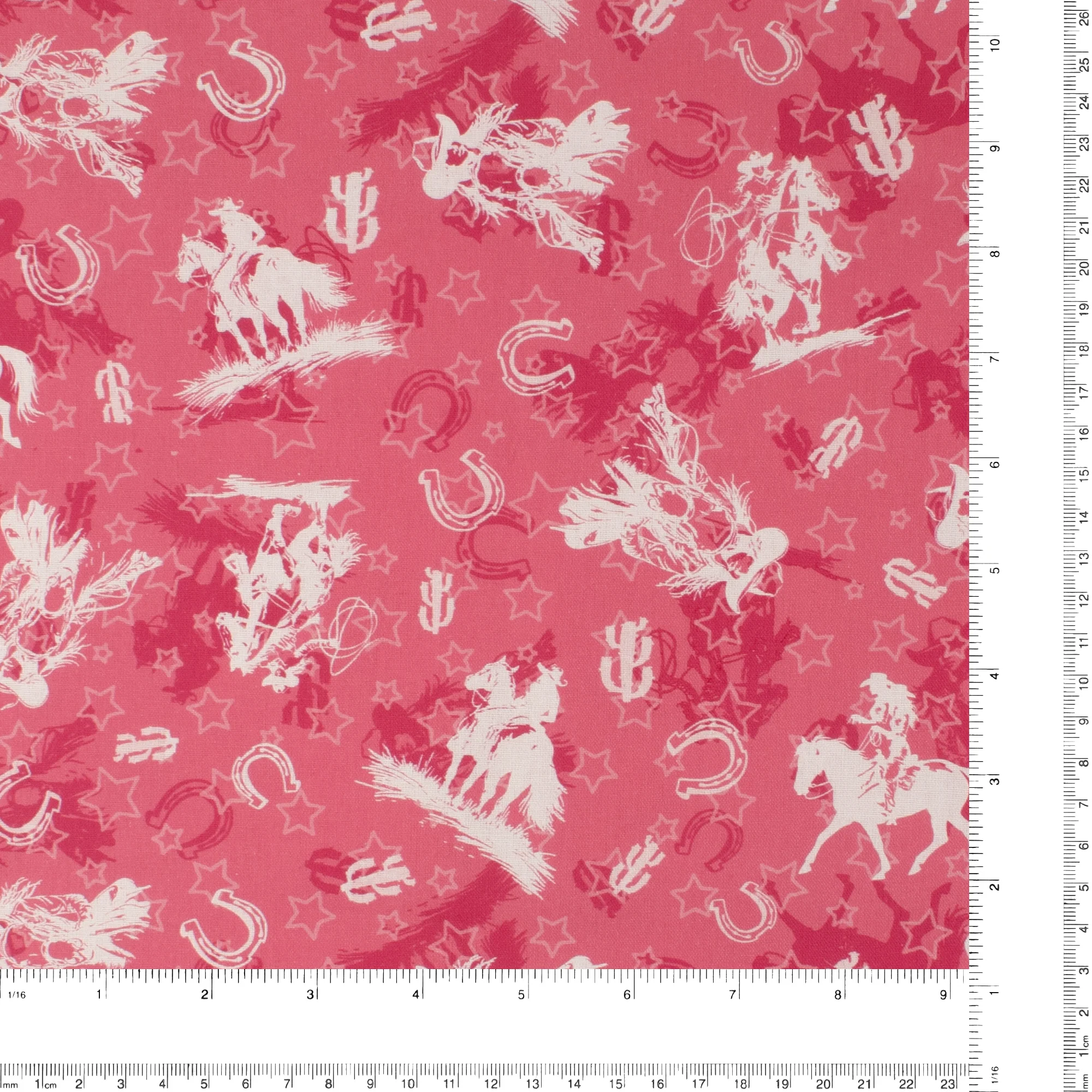 Printed Cotton - Cowgirl - 002 - Pink - Image 3