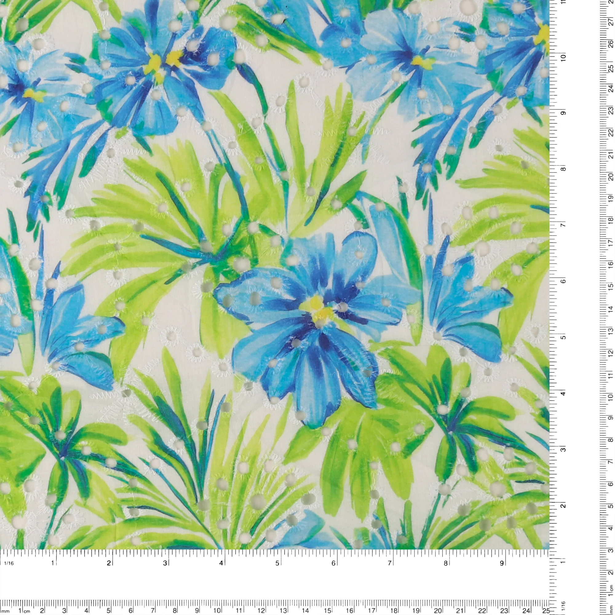 Printed Cotton Embroidery - COVENT GARDEN - 004 - Lime - Image 3