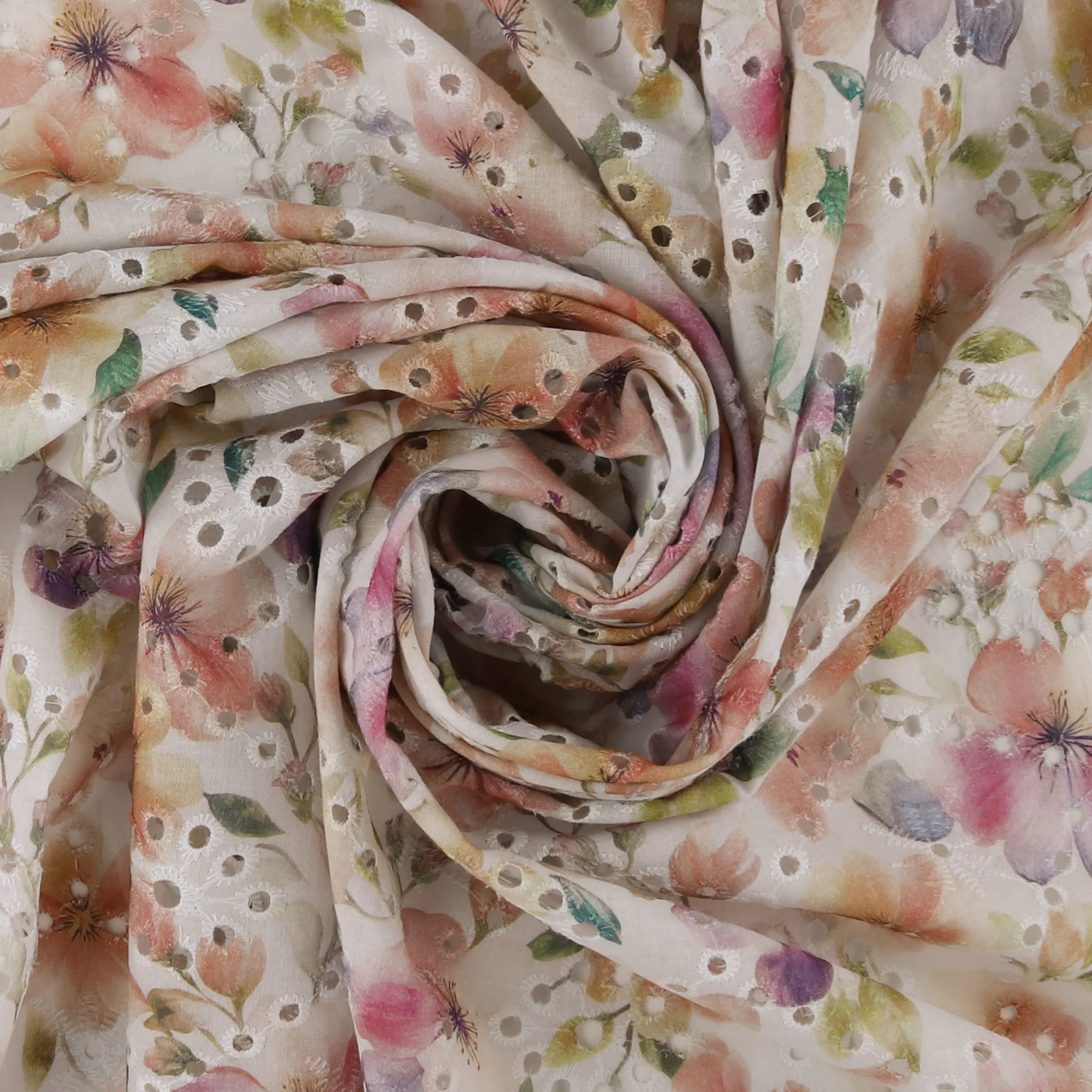 Printed Cotton Embroidery - COVENT GARDEN - 005 - Dusty Pink - Image 2
