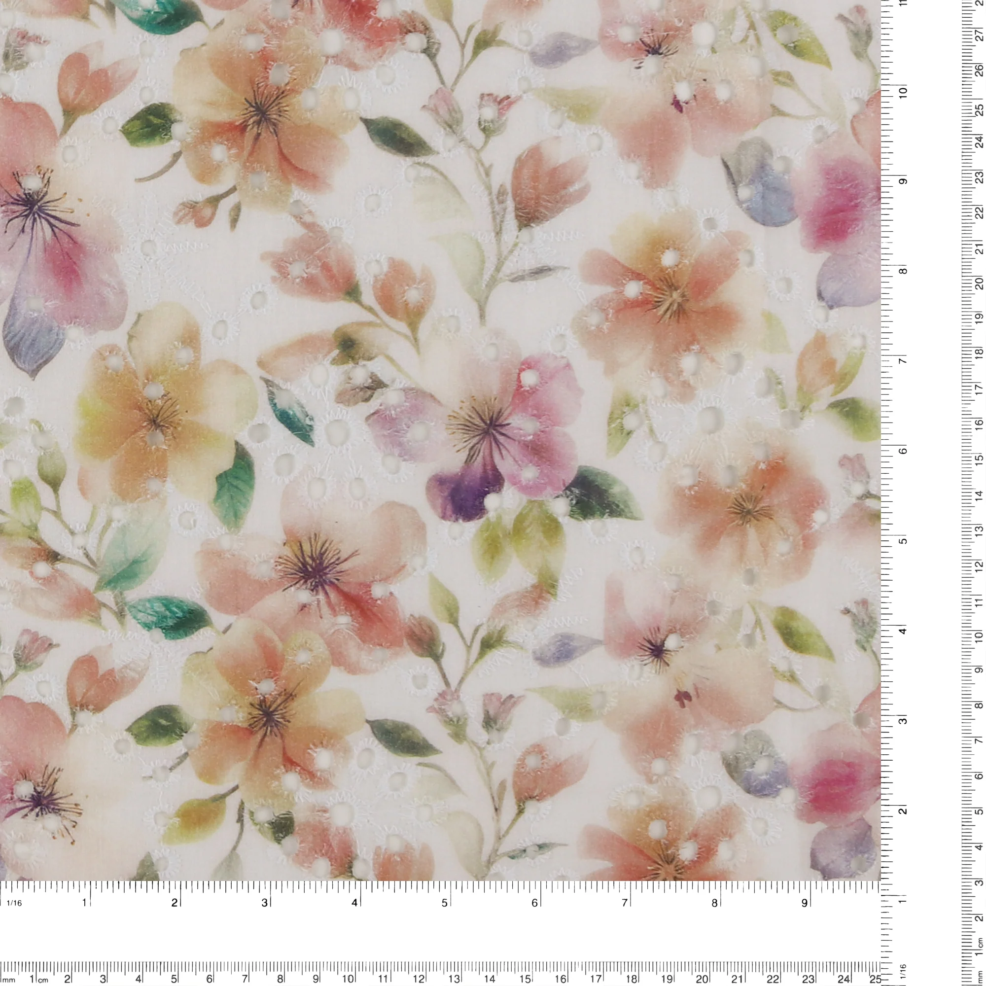 Printed Cotton Embroidery - COVENT GARDEN - 005 - Dusty Pink - Image 3