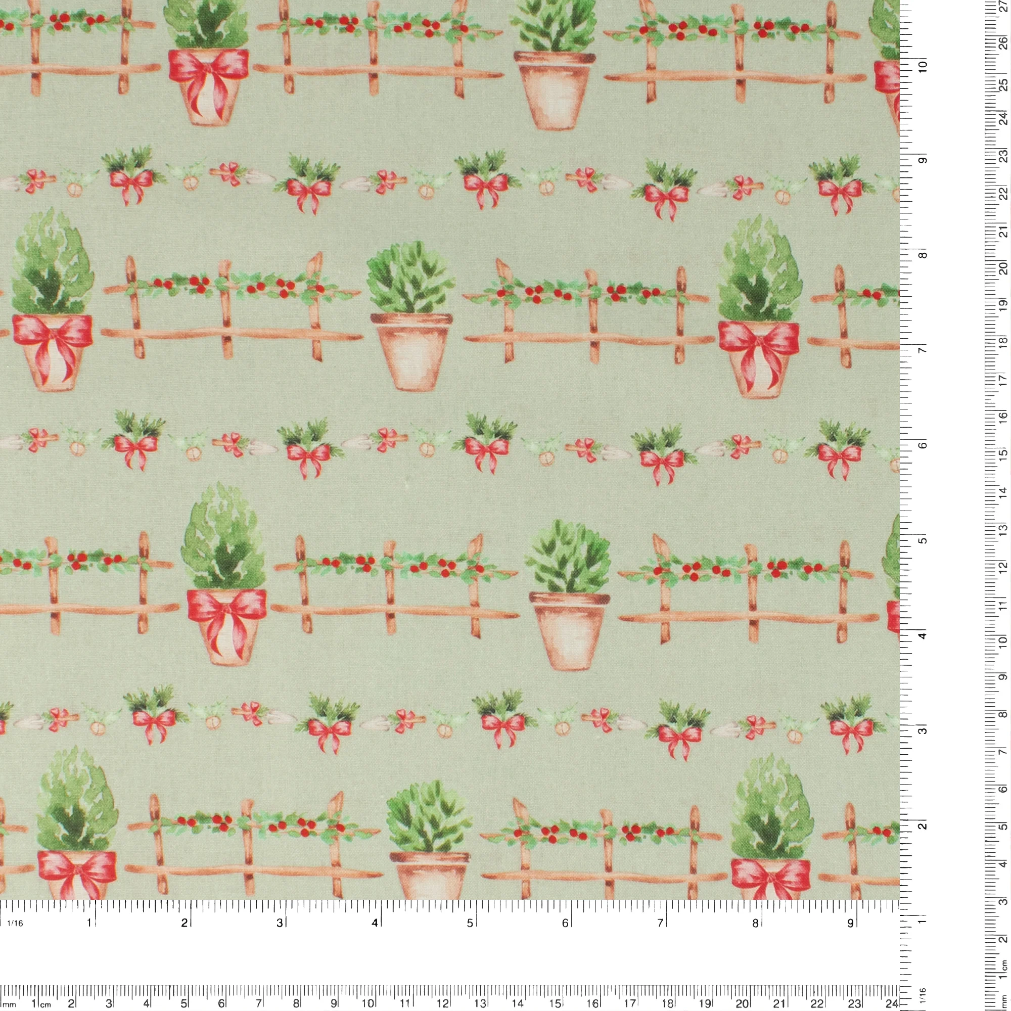Printed Cotton - Festive Farm - 004 - Sage - Image 3