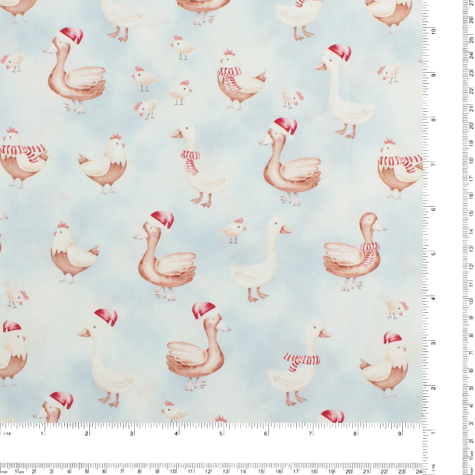 Printed Cotton - Festive Farm - 005 - Light Blue - Image 3