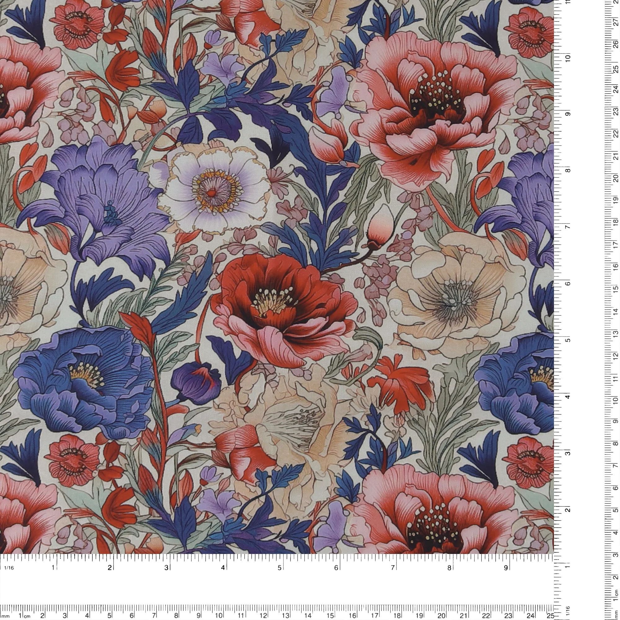 Printed Cotton - Floral Charm - 005 - Cream - Image 3