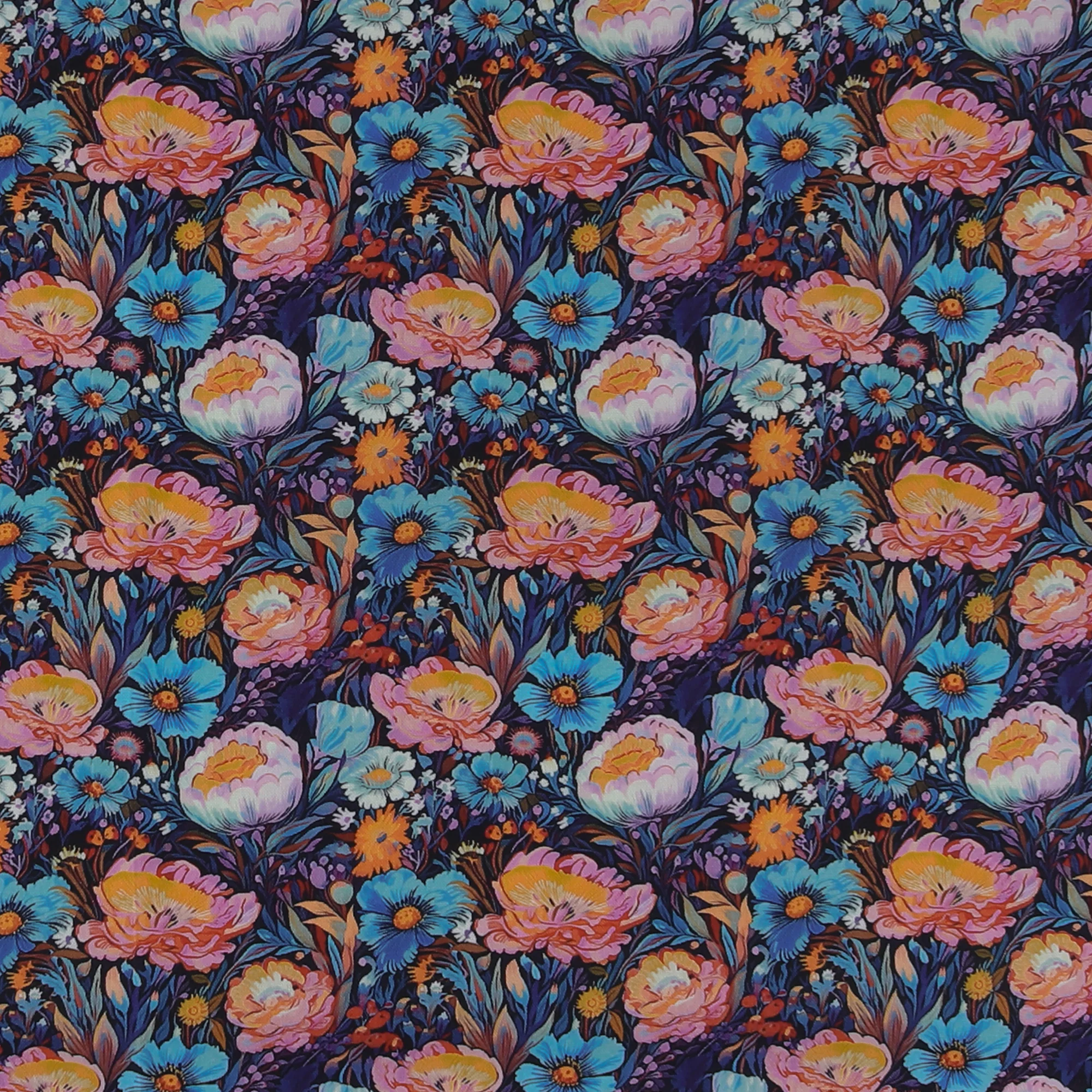Printed Cotton - Floral Charm - 008 - Navy