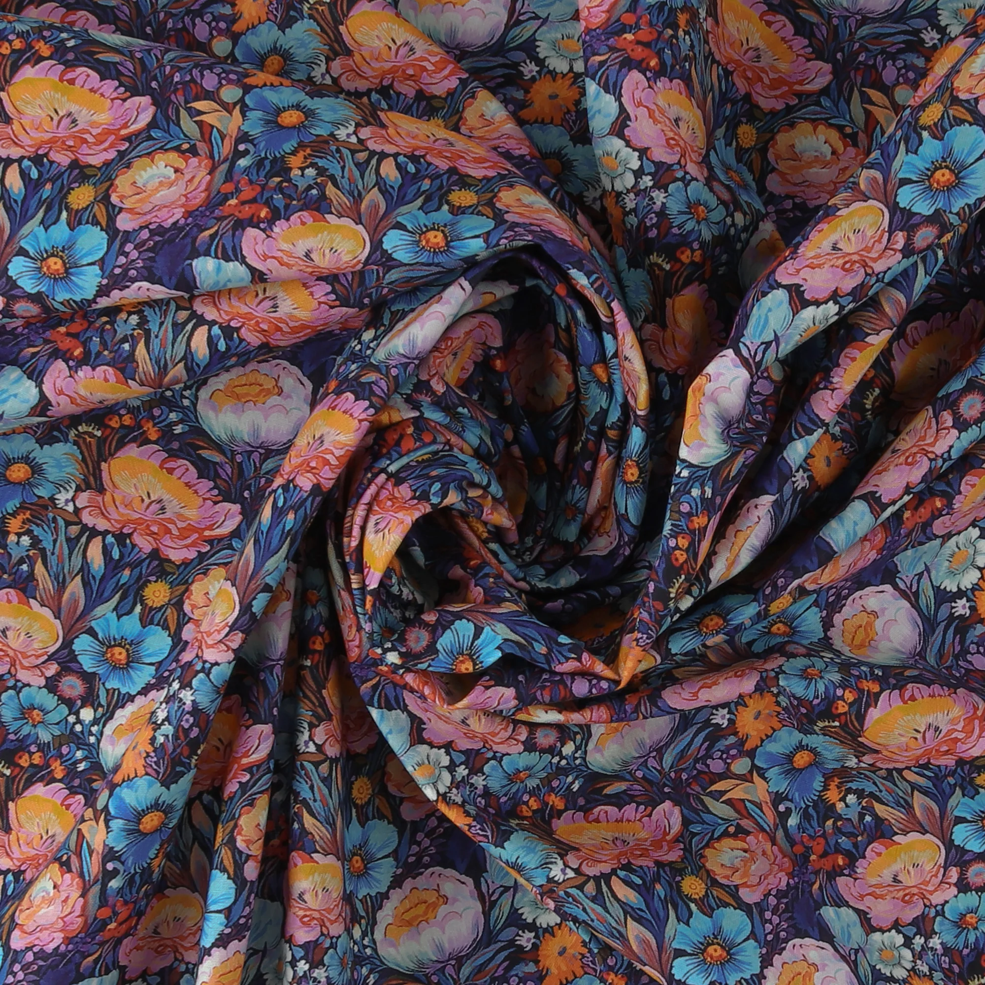 Printed Cotton - Floral Charm - 008 - Navy - Image 2