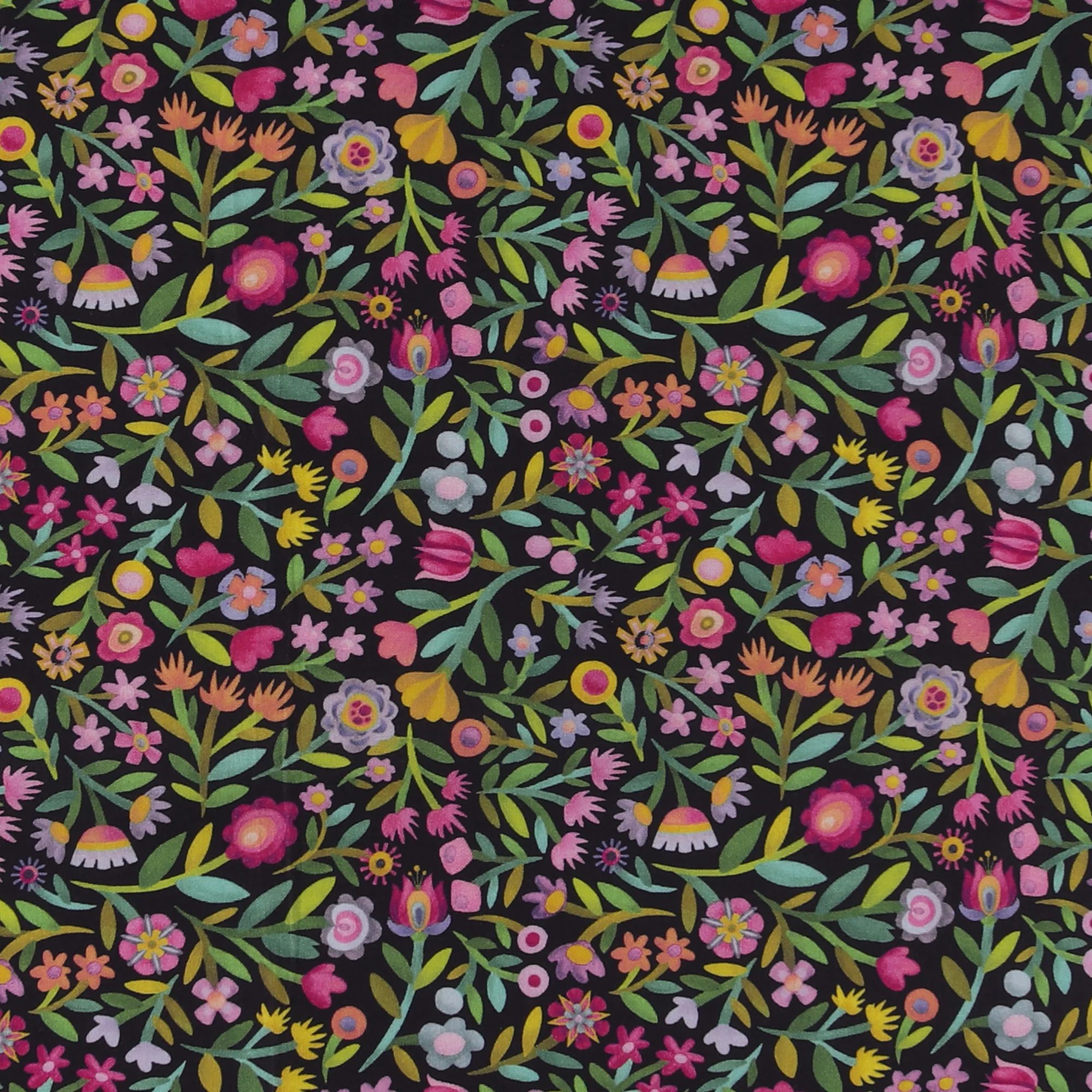 Printed Cotton - Floral Charm - 015 - Black