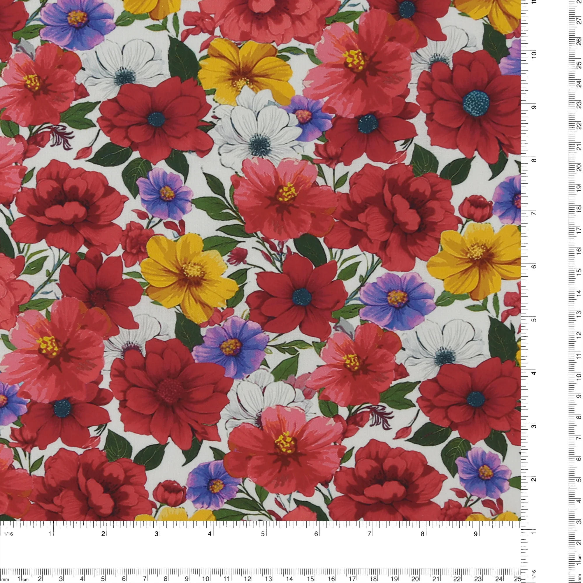 Printed Cotton - Floral Fields - 003 - White - Image 3