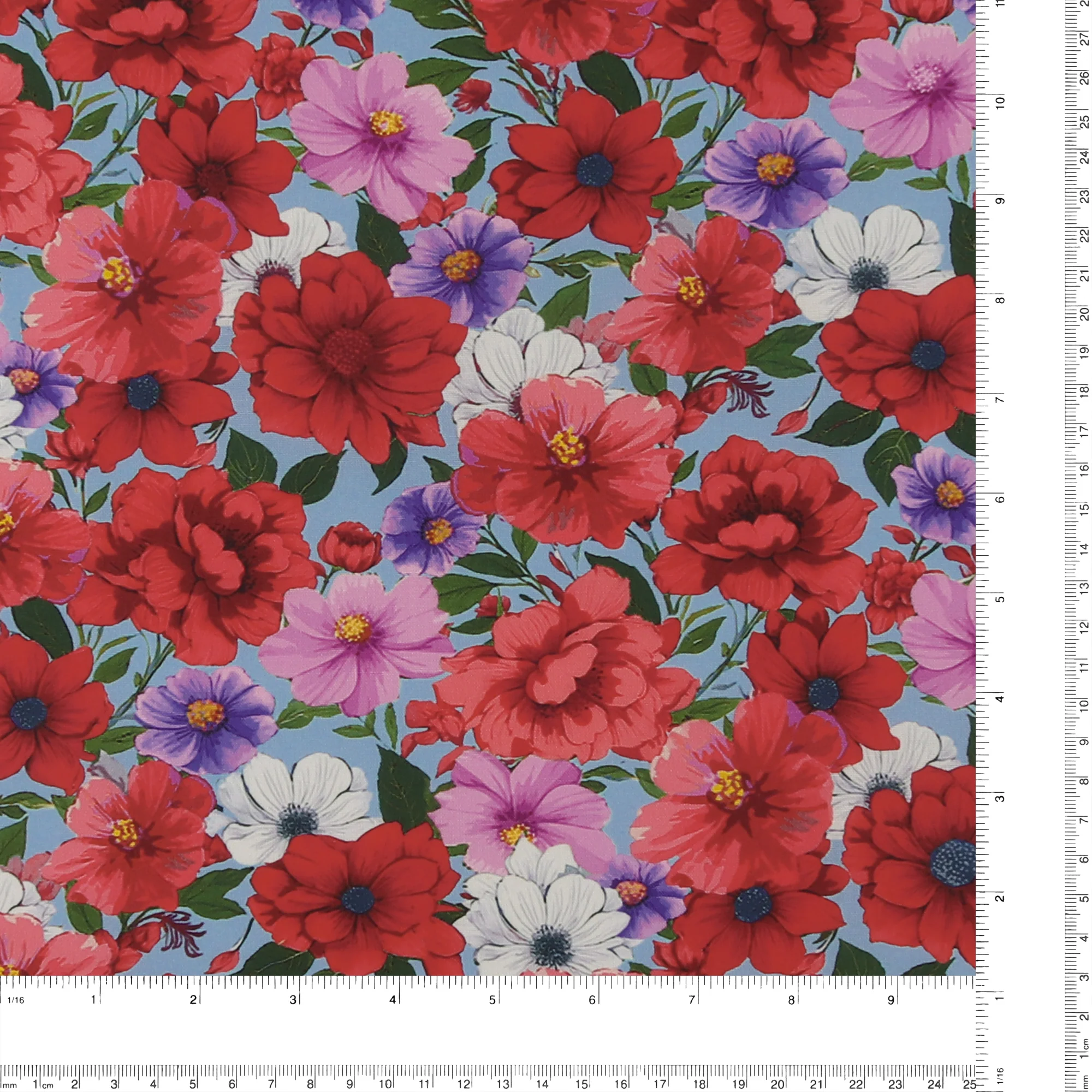 Printed Cotton - Floral Fields - 004 - Blue - Image 3
