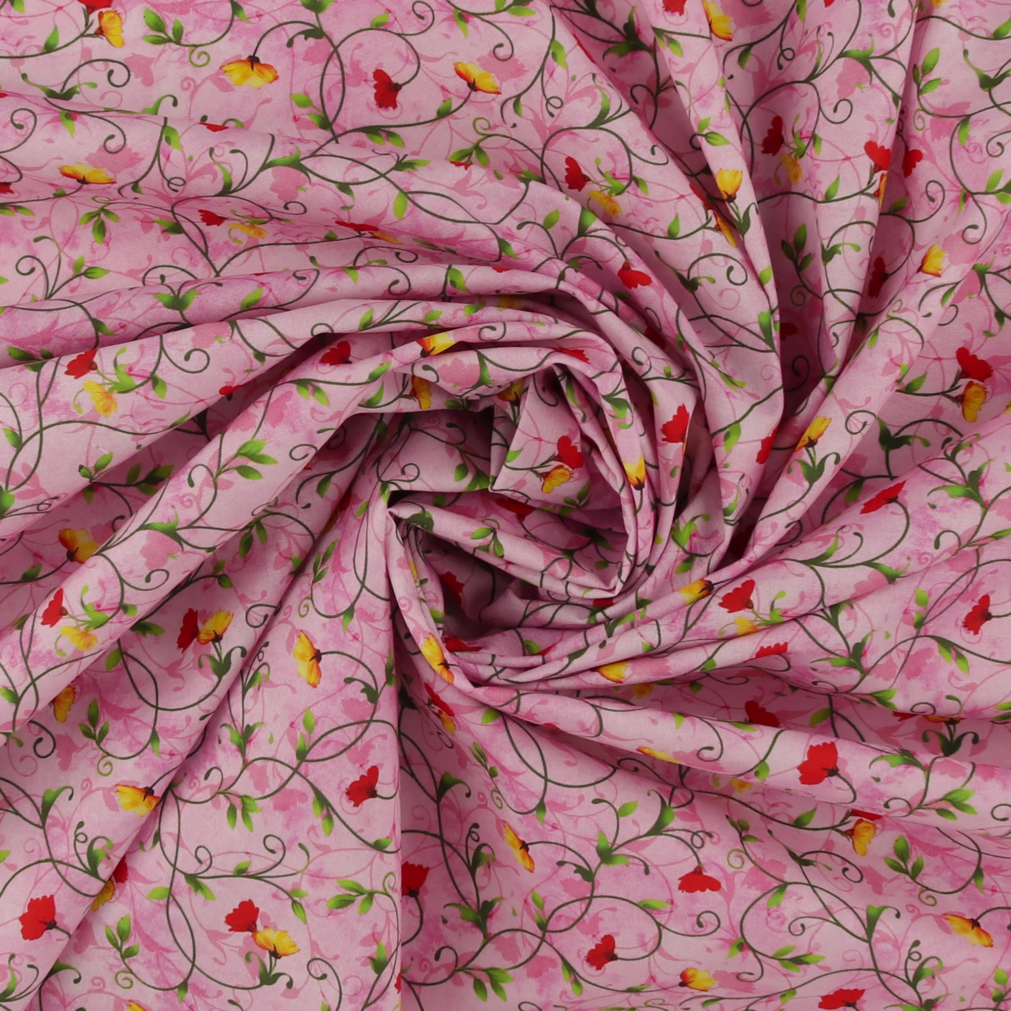 Printed Cotton - Floral Fields - 006 - Pink - Image 2