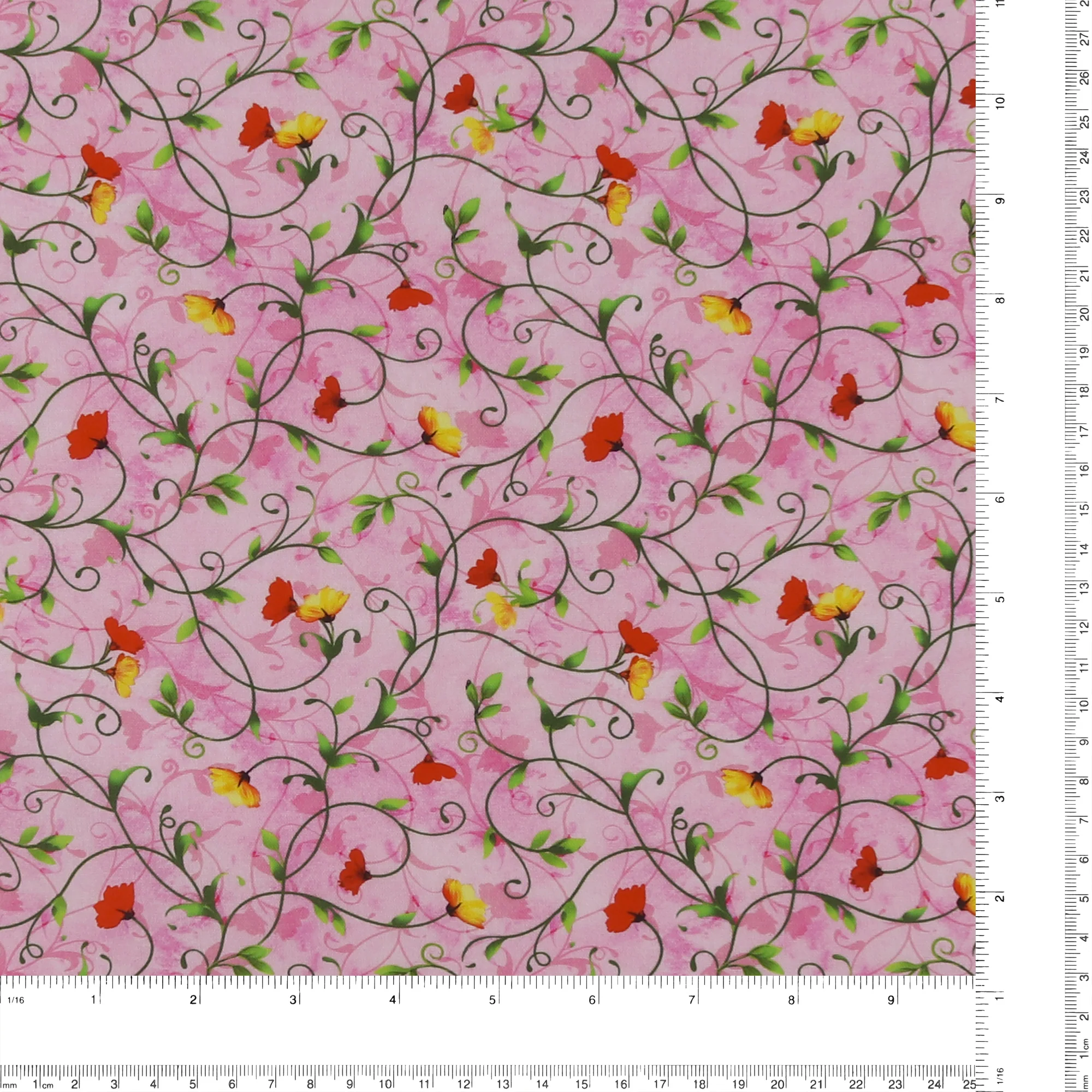 Printed Cotton - Floral Fields - 006 - Pink - Image 3