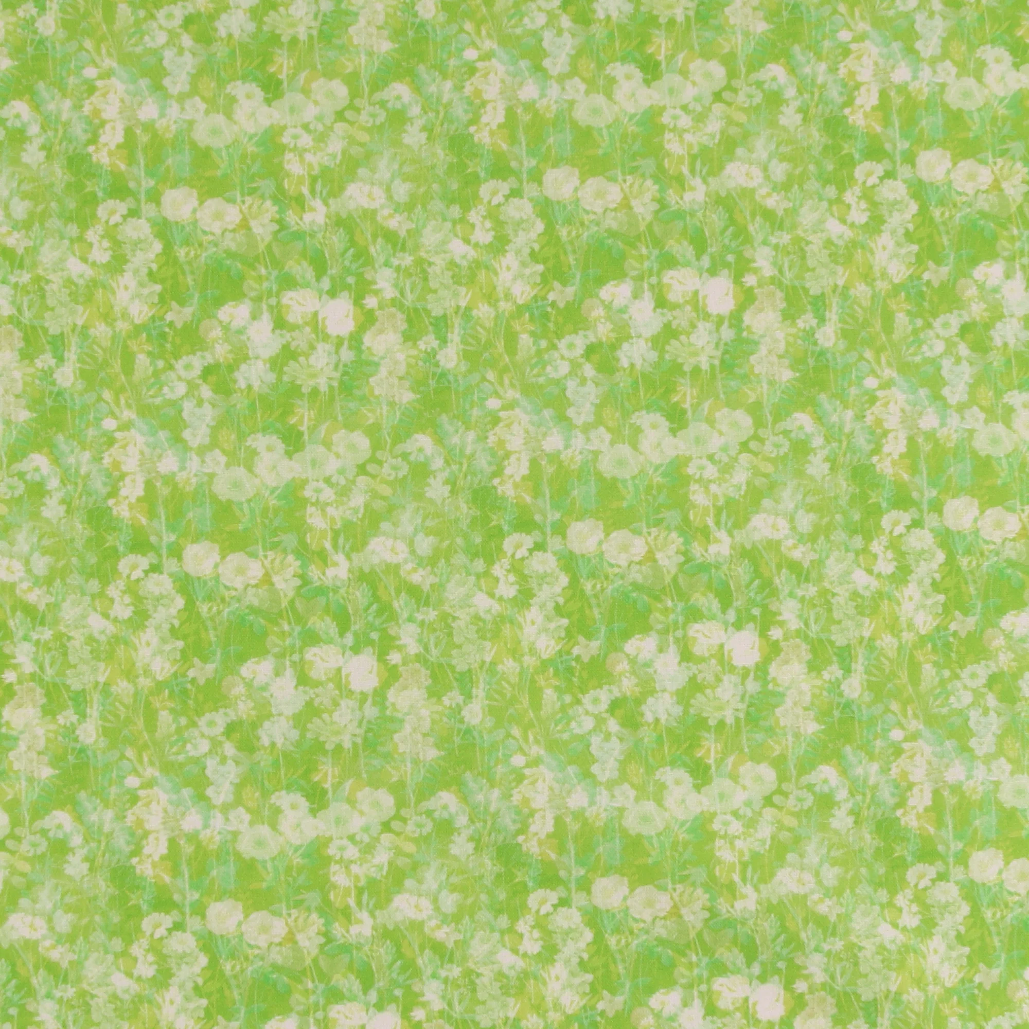 Printed Cotton - Floral Fields - 011 - Green