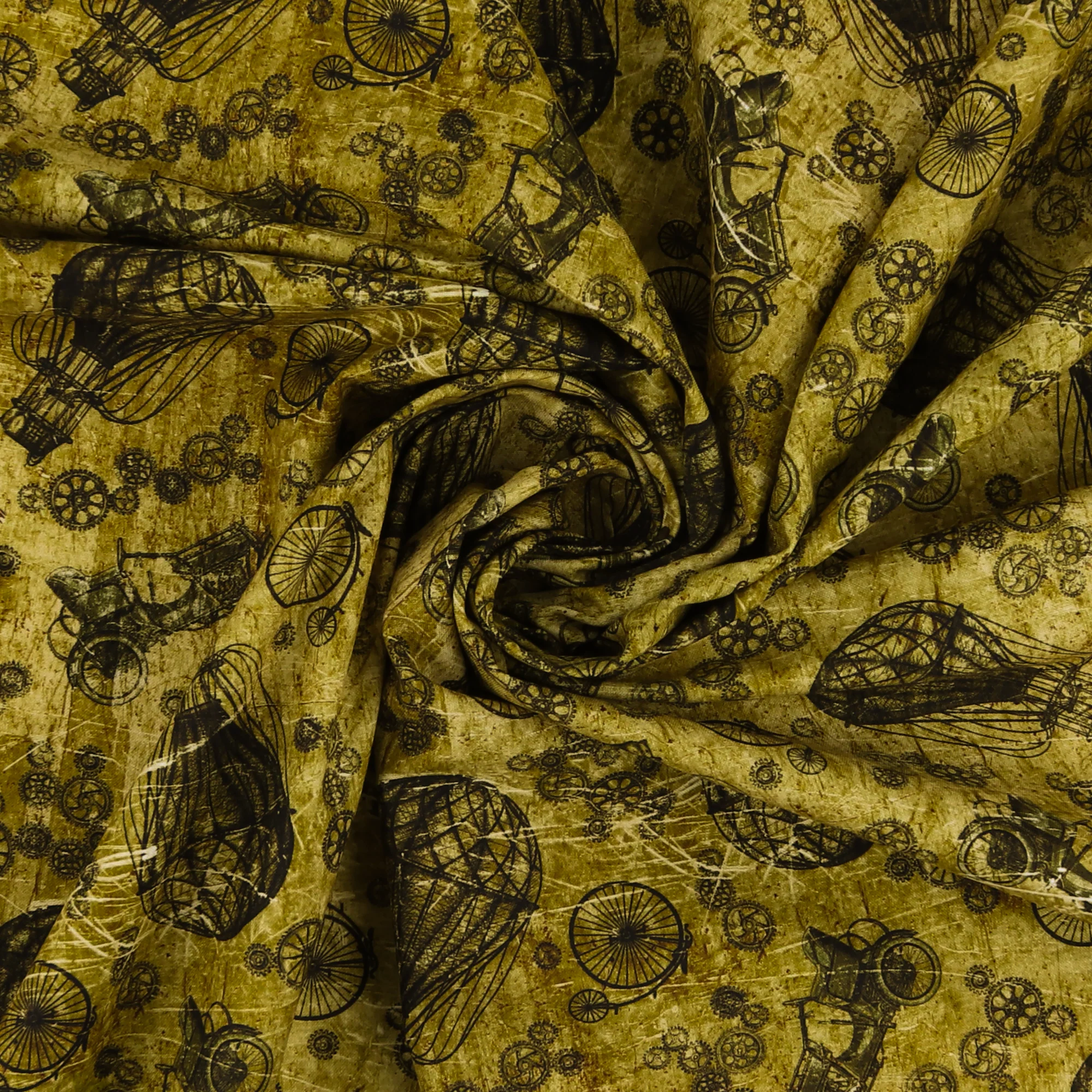 Printed Cotton - «FULL STEAM AHEAD» - 001 - Sepia - Image 2