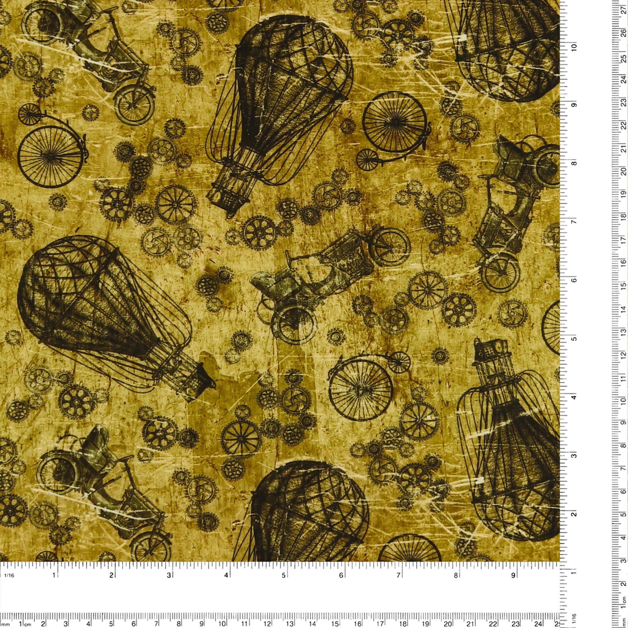 Printed Cotton - «FULL STEAM AHEAD» - 001 - Sepia - Image 3
