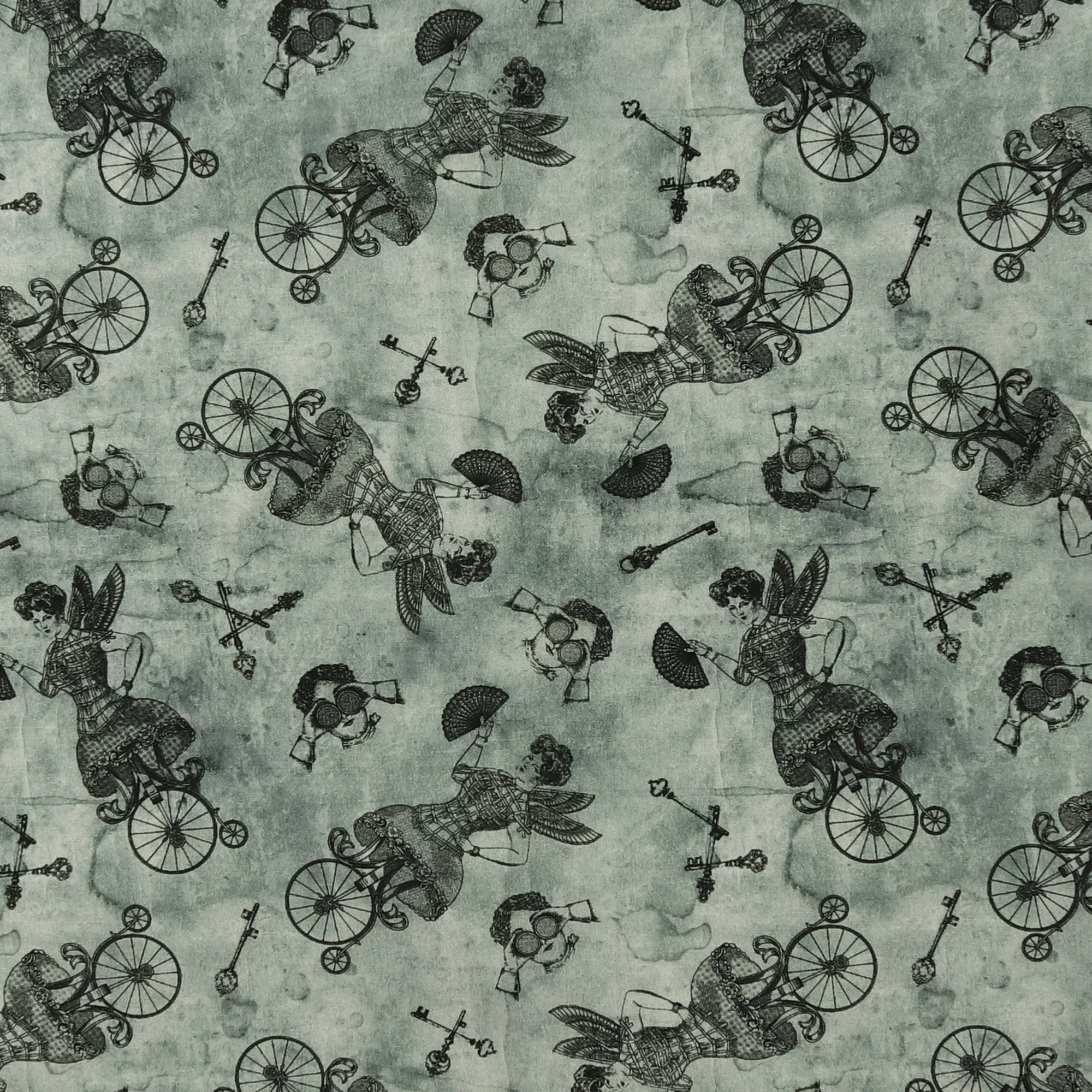 Printed Cotton - «FULL STEAM AHEAD» - 002 - Grey