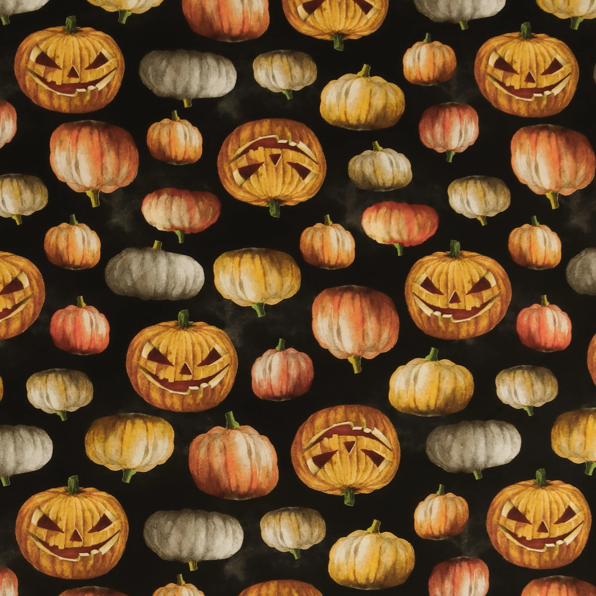 Printed Cotton - HAPPY HAUNTING - 001 - Black