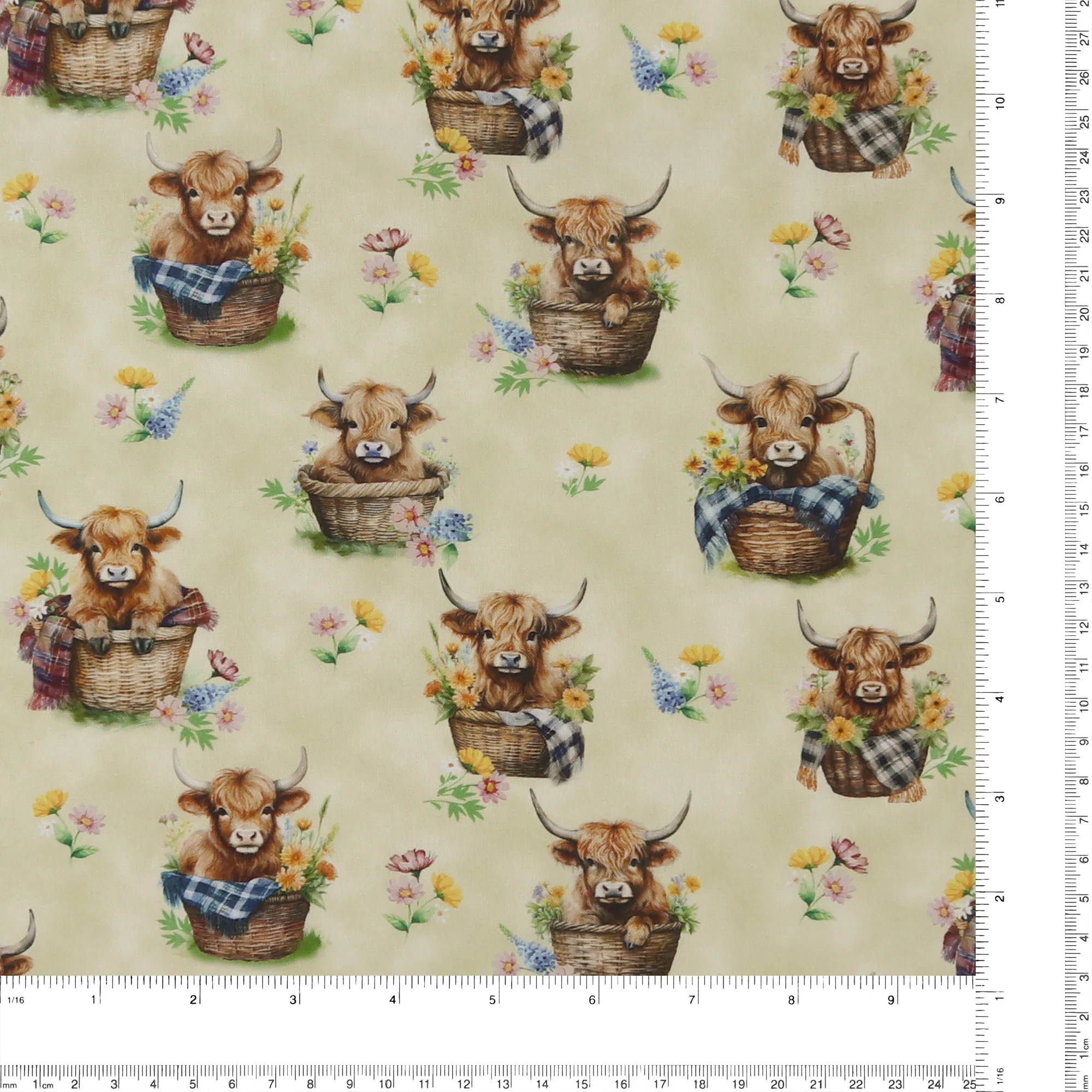 Printed Cotton - Highlands country - 004 - Cream - Image 3