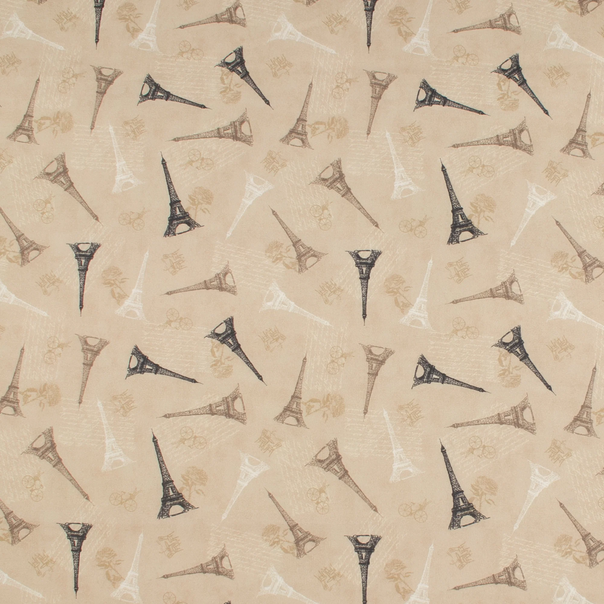 Printed Cotton - < J'AIME PARIS> - 003 - Linen