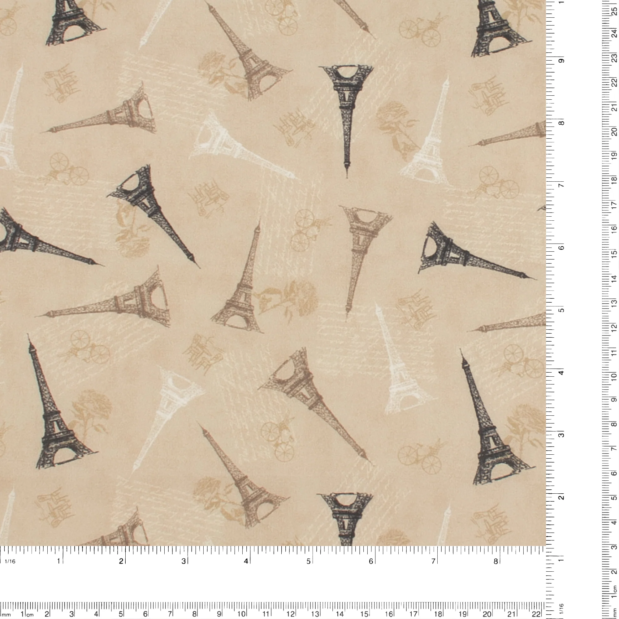 Printed Cotton - < J'AIME PARIS> - 003 - Linen - Image 3