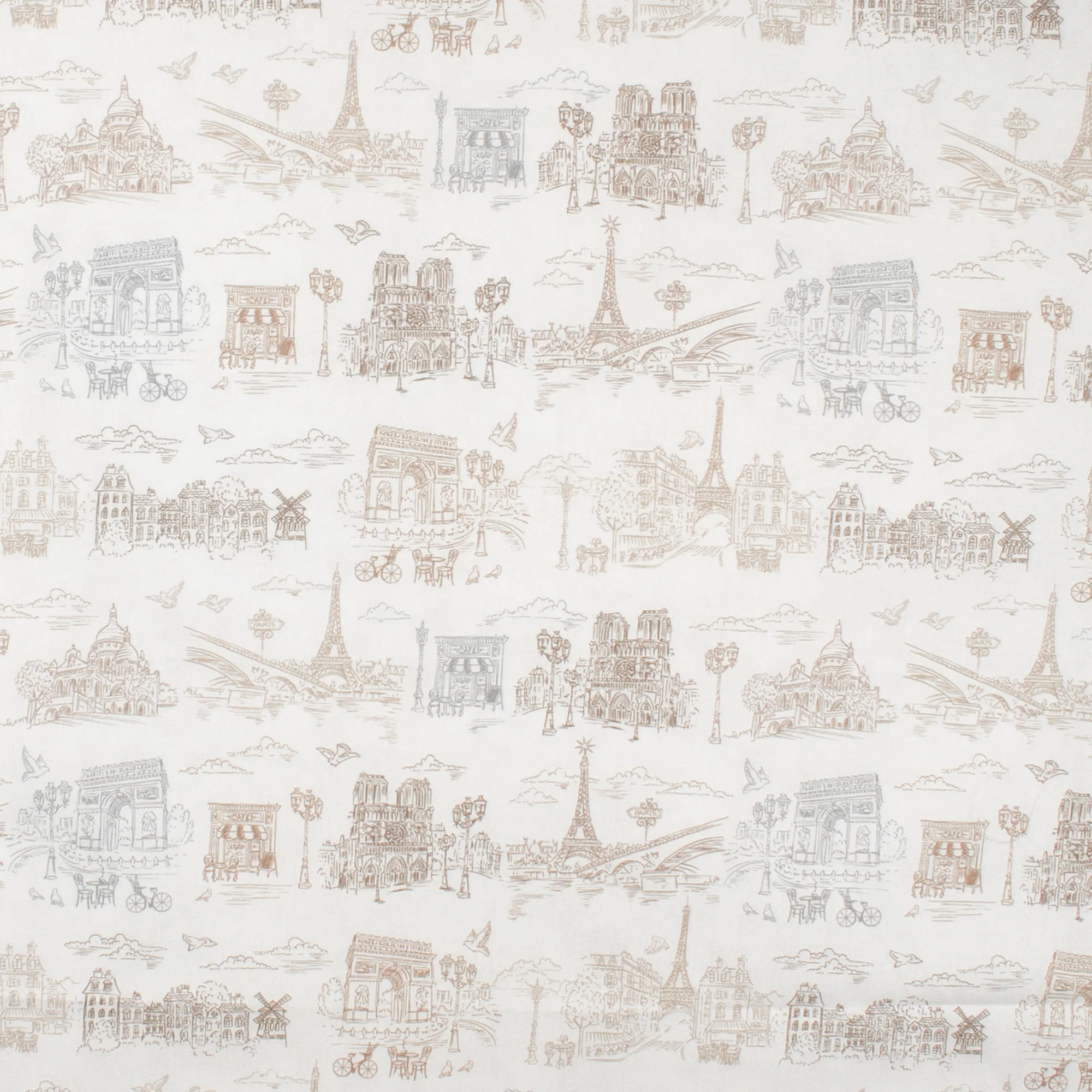Printed Cotton - < J'AIME PARIS> - 005 - White