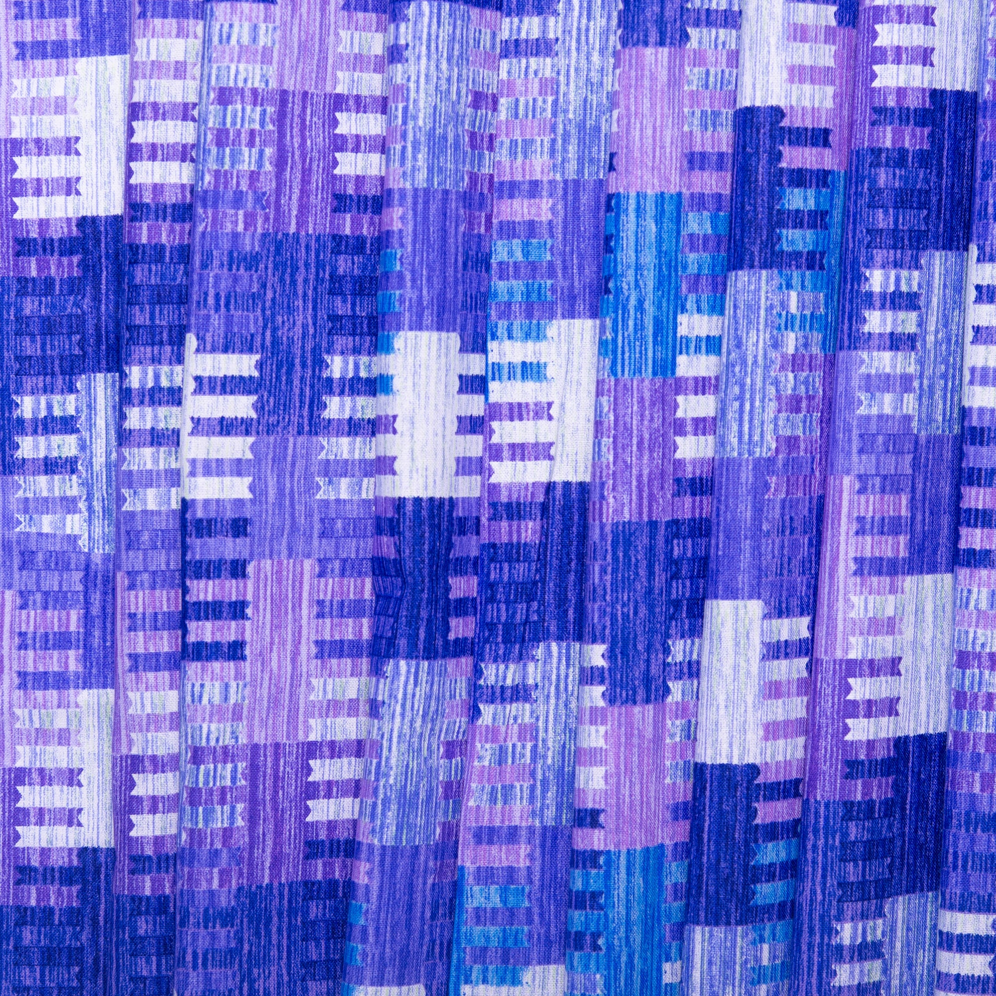 Printed cotton - KINETIC GEOMETRICS - Geometric - Purple / Blue - Image 4