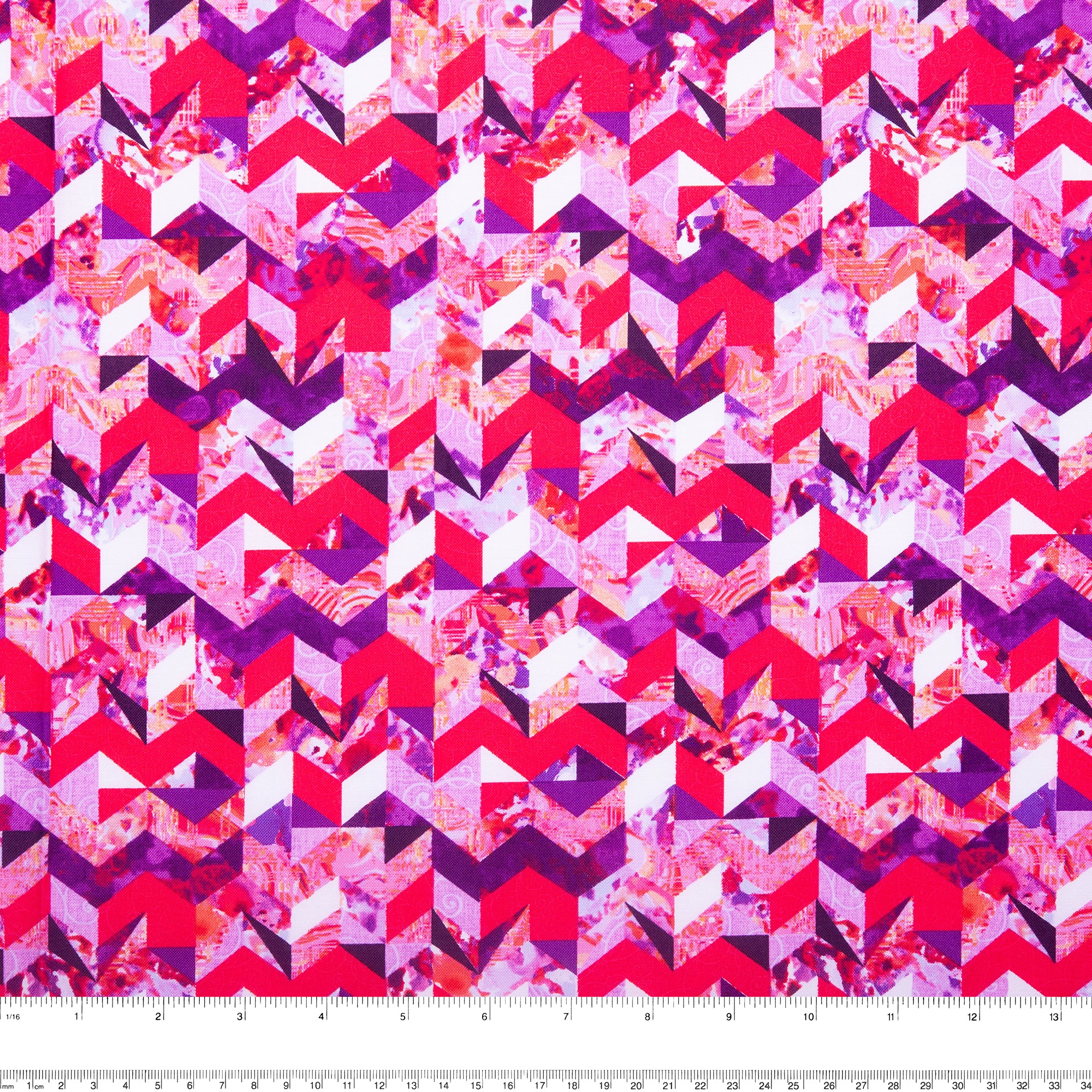 Printed cotton - KINETIC GEOMETRICS - Geometric triangle - Pink - Image 3
