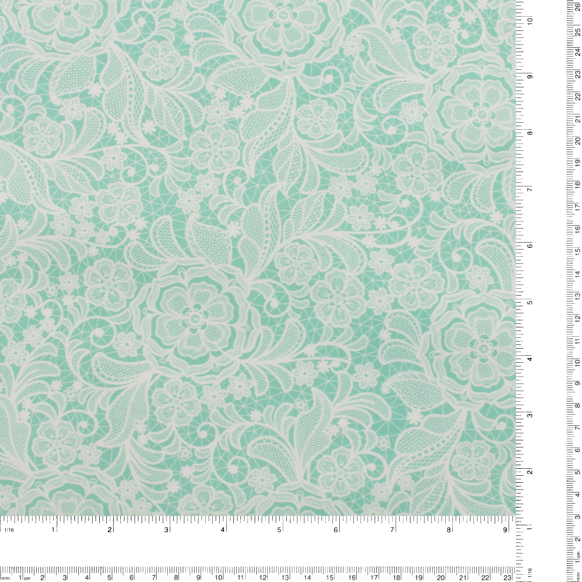 Printed Cotton - Lace garden - 009 - Spearmint - Image 3