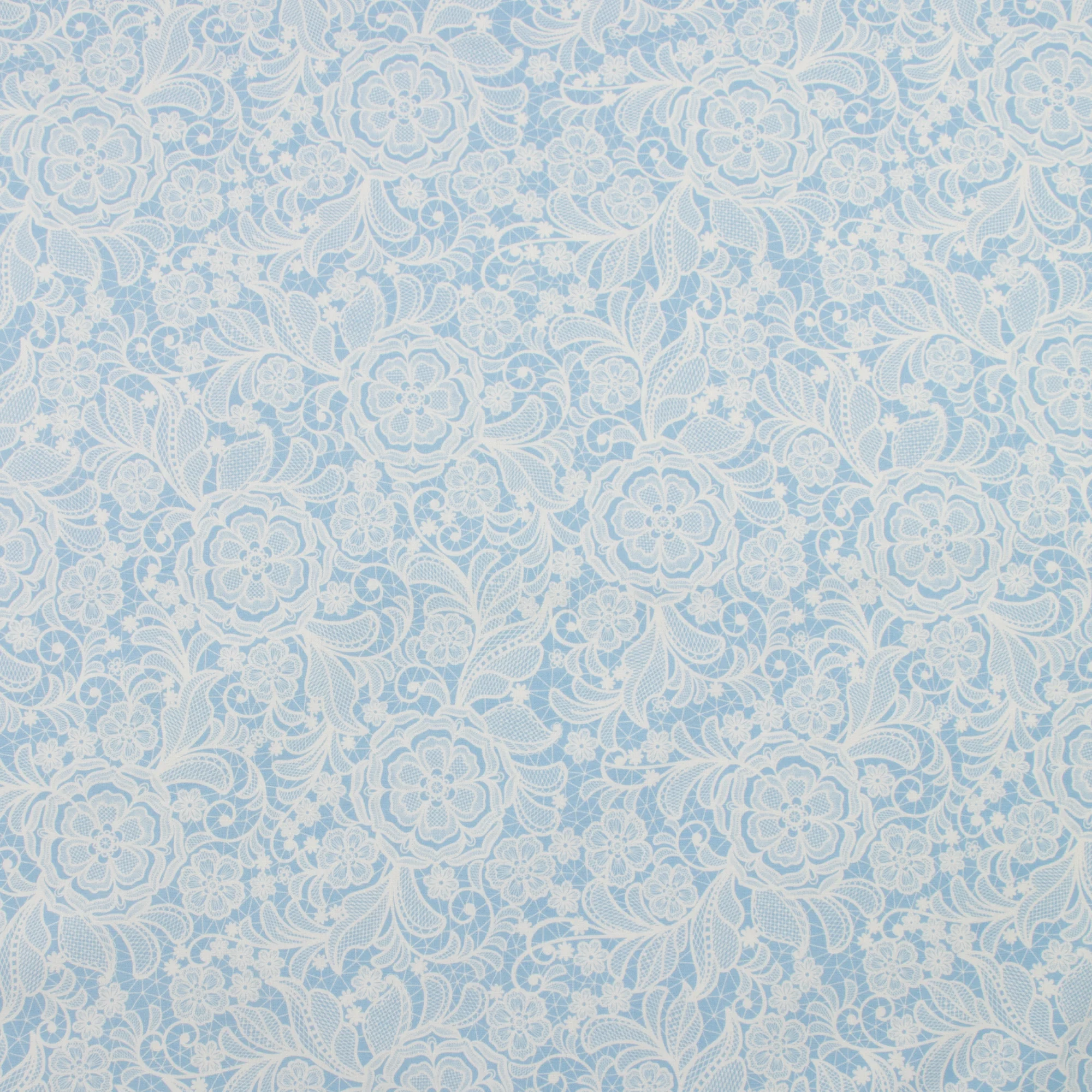 Printed Cotton - Lace garden - 011 - Perwinkle