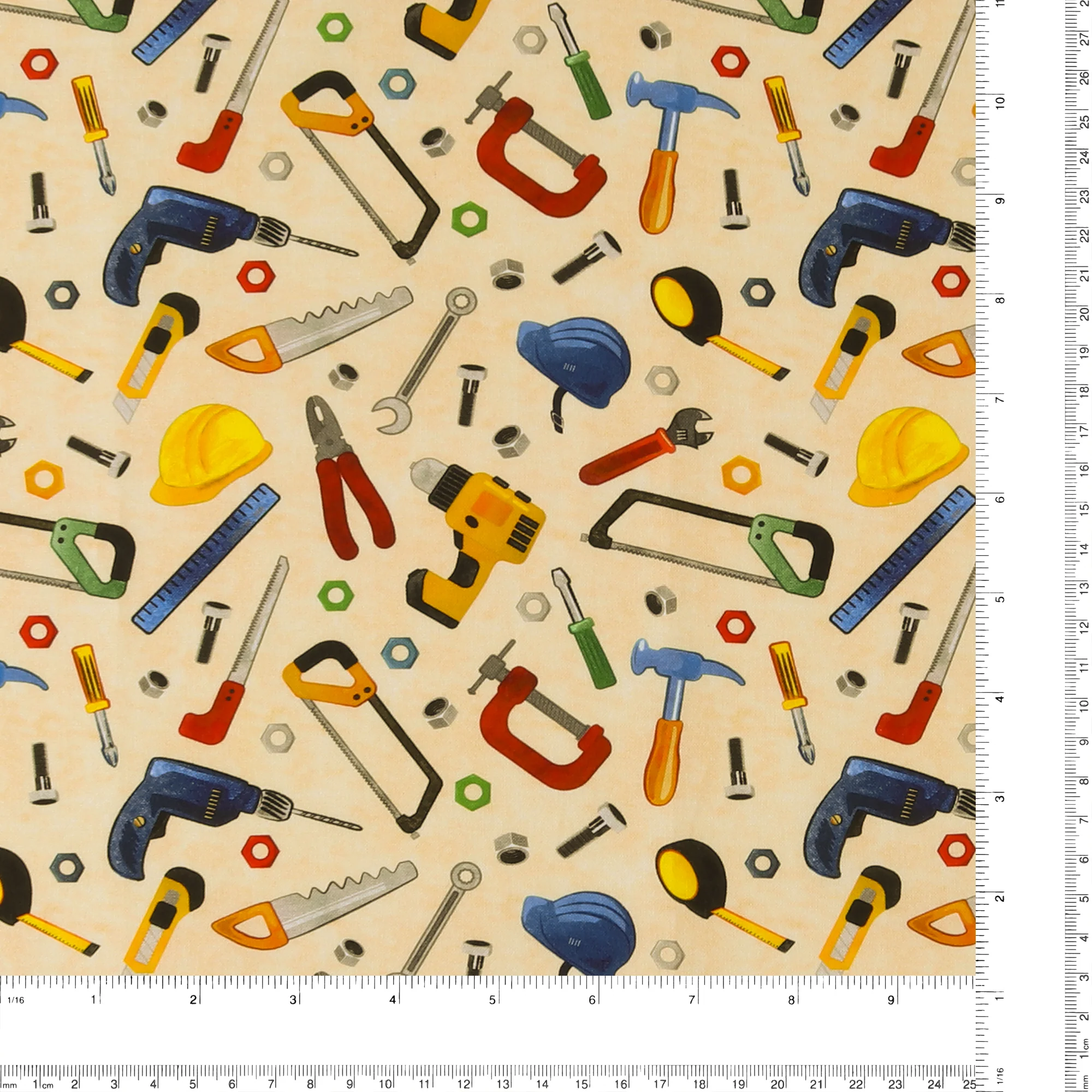 Printed Cotton - LET'S GET BUILDING - 001 - Beige - Image 3