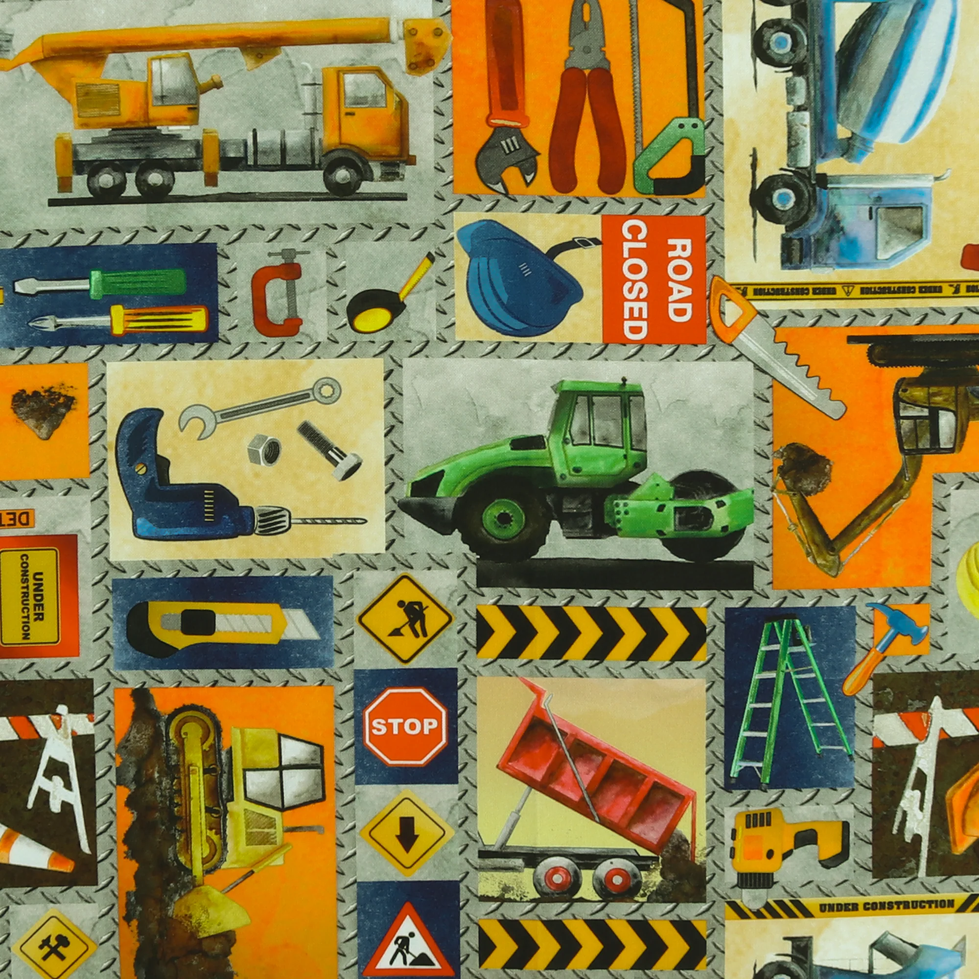 Printed Cotton - LET'S GET BUILDING - 004 - Multicolor