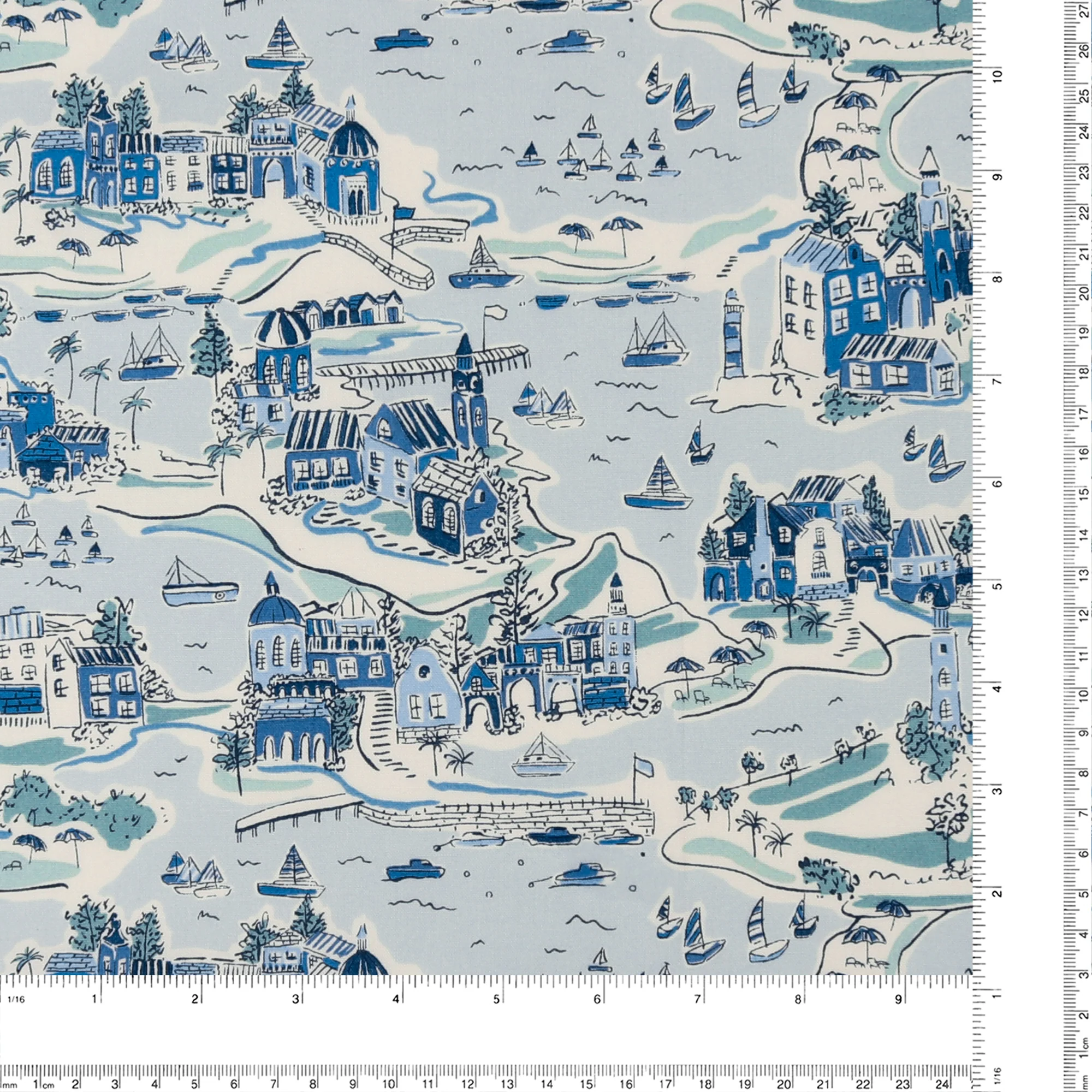 Printed Cotton - LIBERTY of PARIS  - 049 - Blue - Image 3