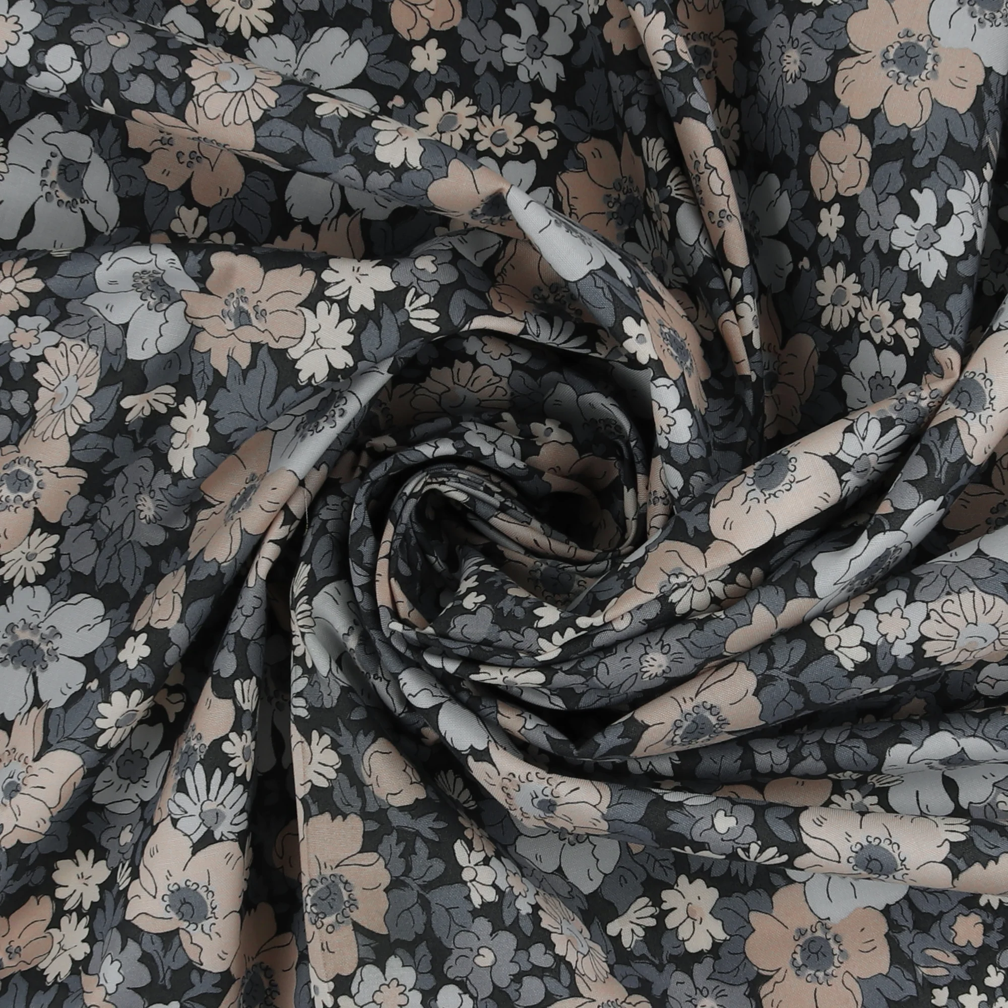 Printed Cotton - LIBERTY of PARIS - 066 - Charcoal - Image 2