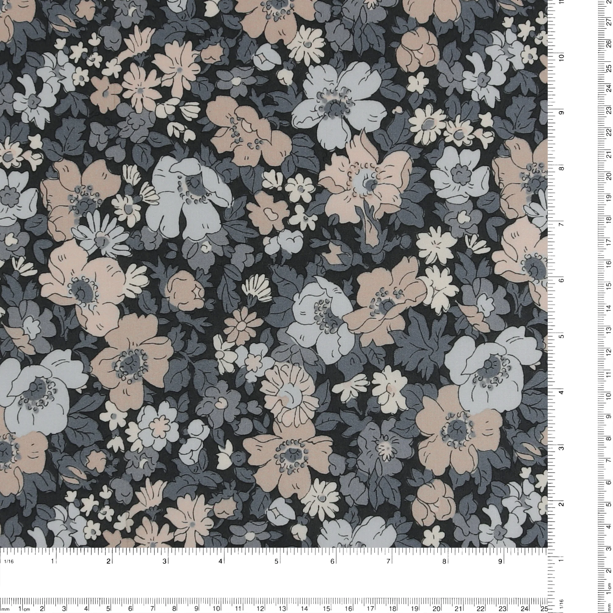 Printed Cotton - LIBERTY of PARIS - 066 - Charcoal - Image 3