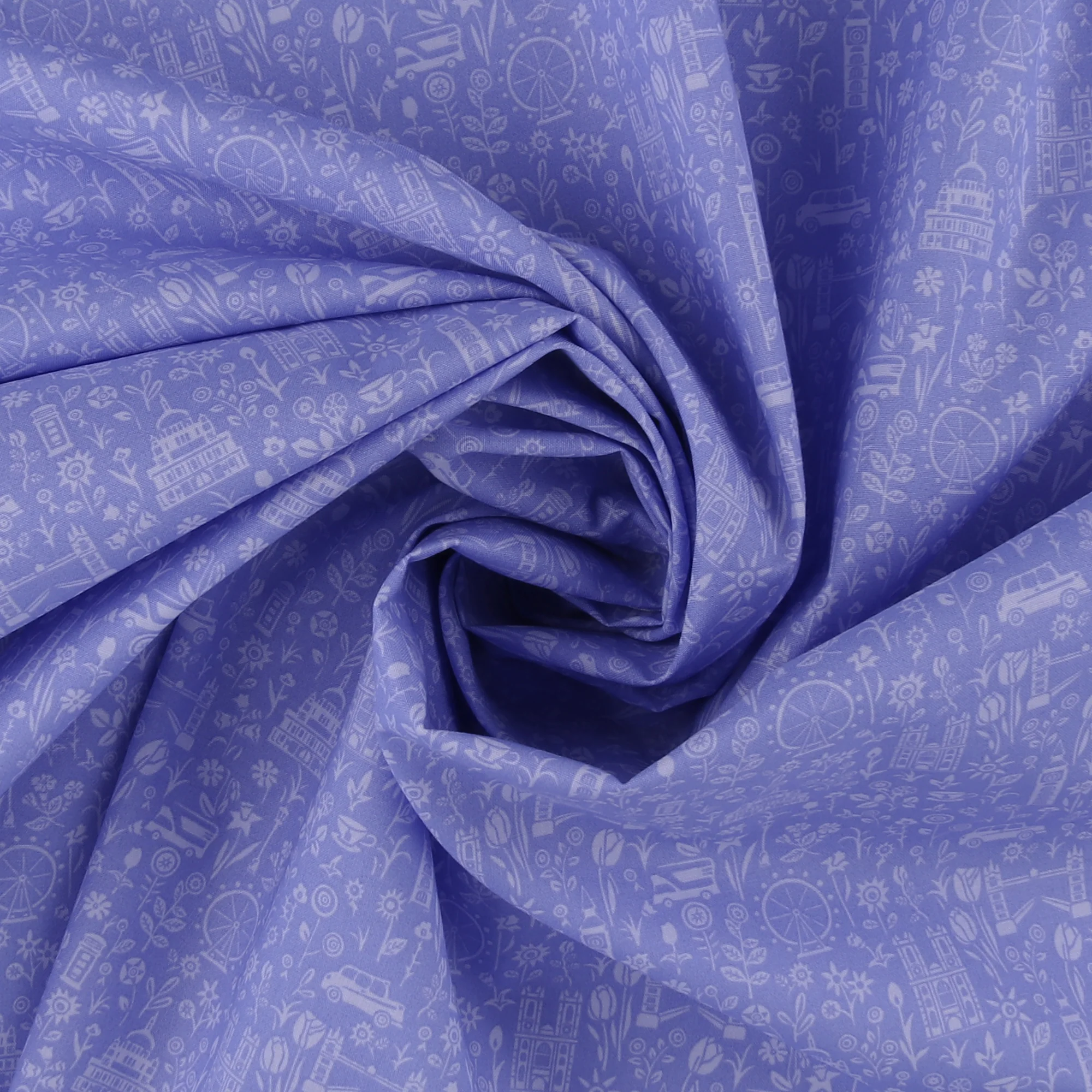 Printed Cotton - LIBERTY of PARIS - 071 - Periwinkle - Image 2