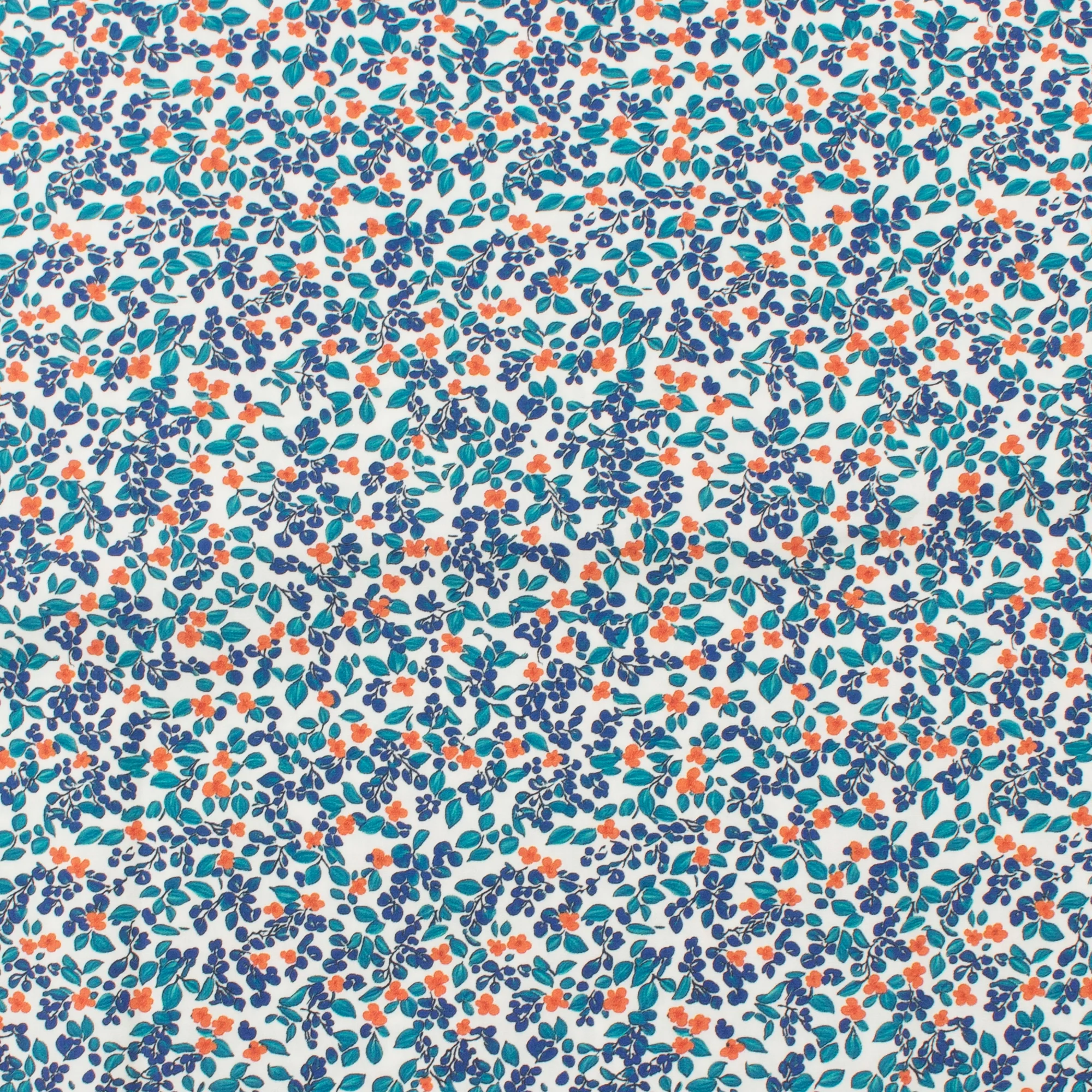 Printed Cotton - Lillibet Floral - 018 - Teal/Orange