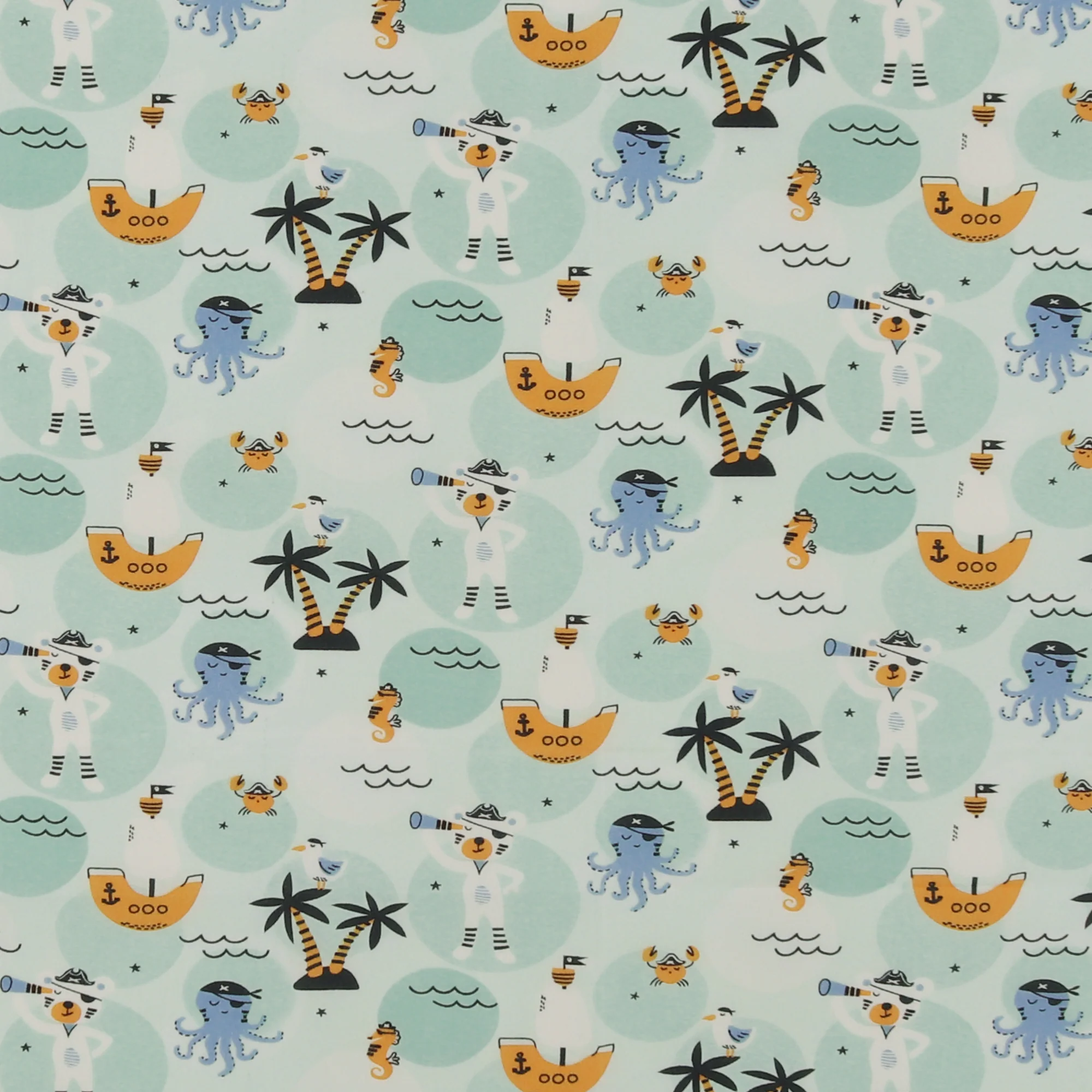 Printed Cotton - Little Ones - 012 - Aqua