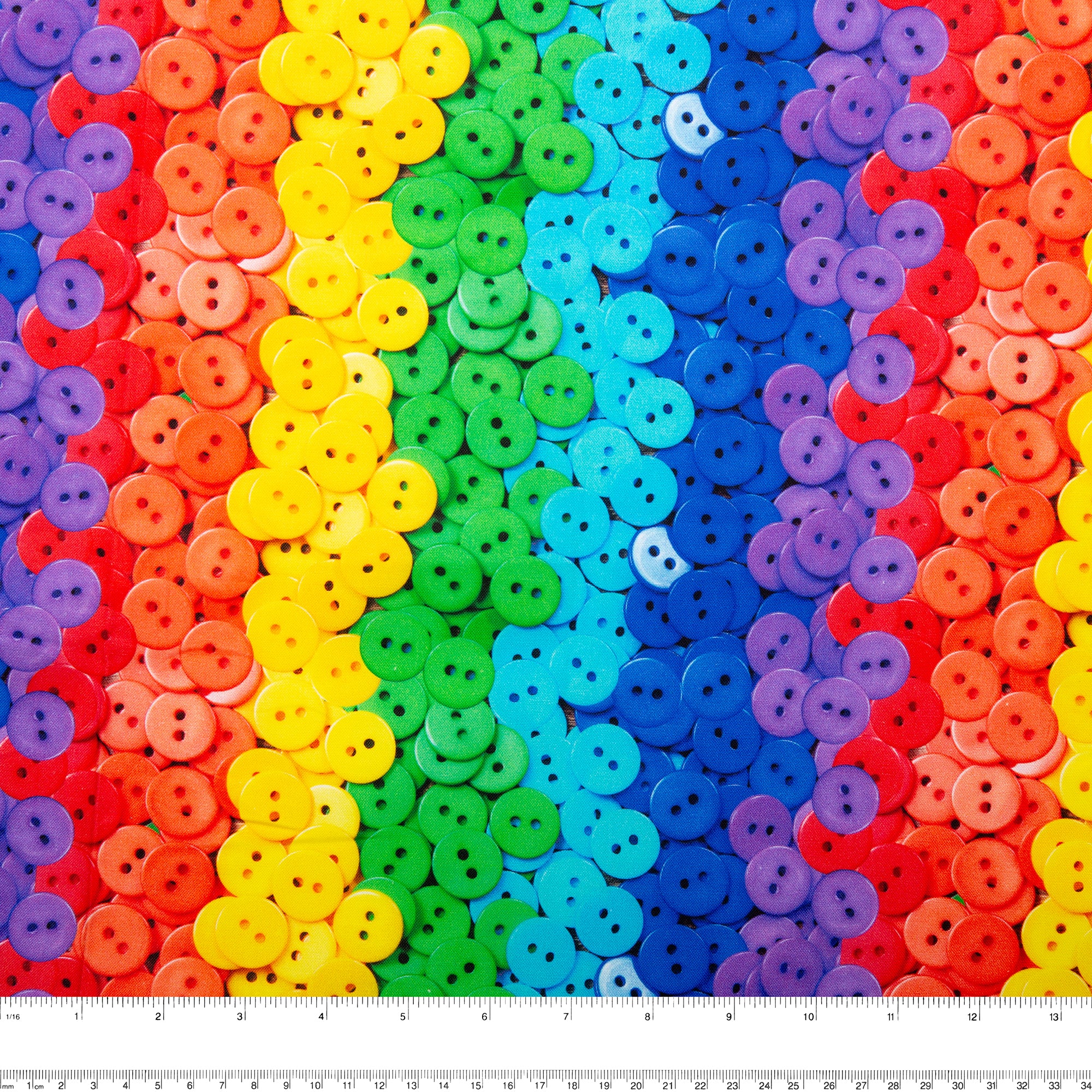 Printed Cotton - MOOK ESSENTIALS - Rainbow Buttons - Image 3