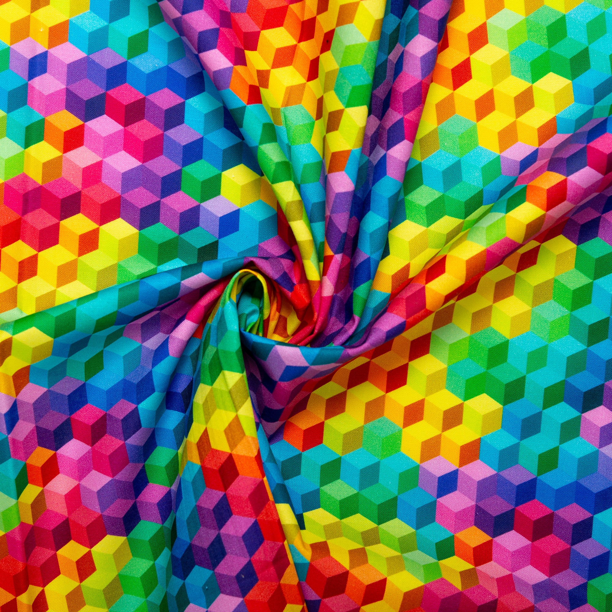 Printed Cotton - MOOK ESSENTIALS - Rainbow Cube - Image 2