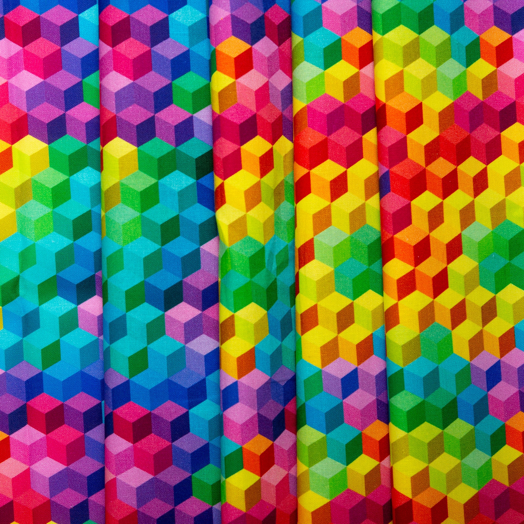 Printed Cotton - MOOK ESSENTIALS - Rainbow Cube - Image 4