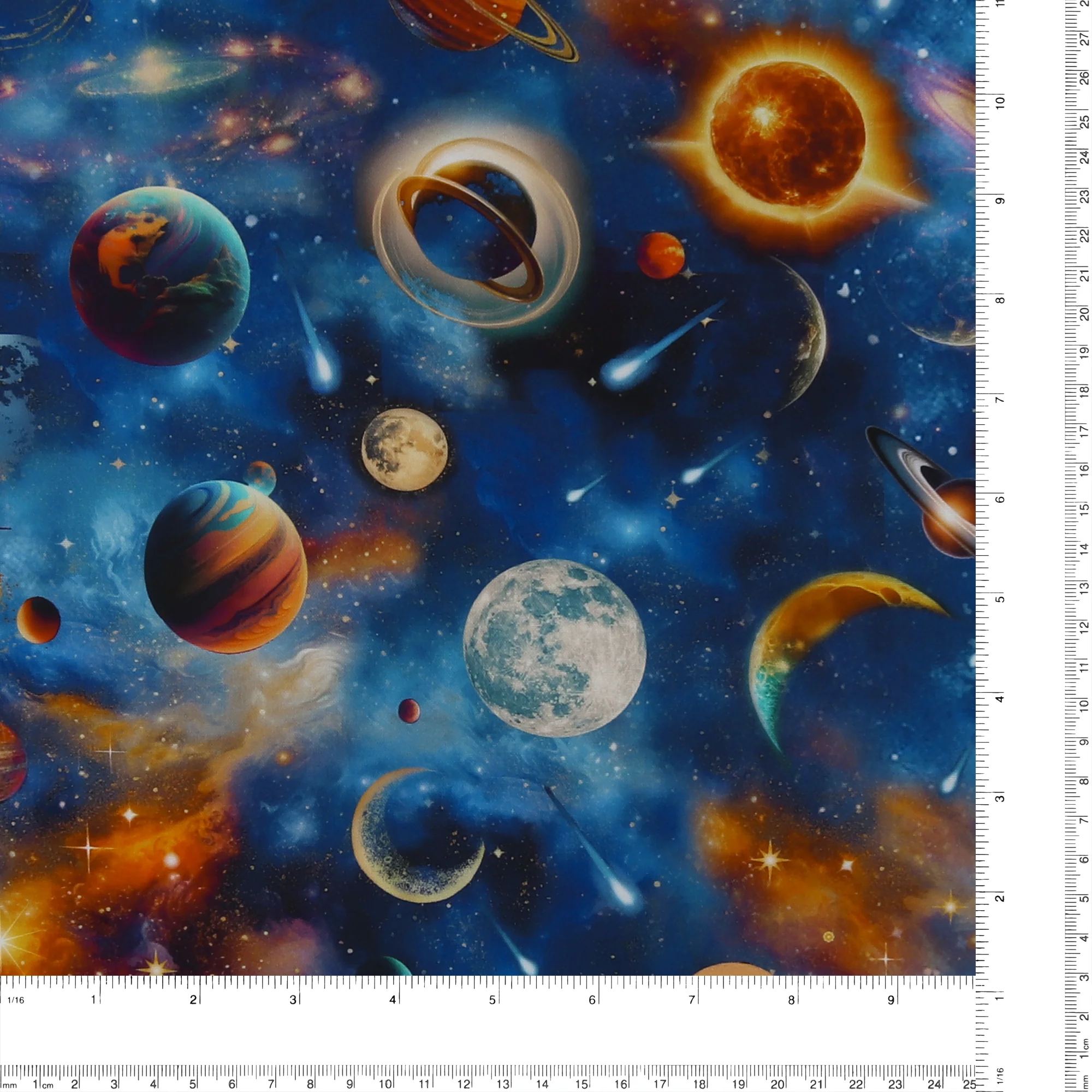 Printed Cotton - Out of this World - 001 - Blue - Image 3