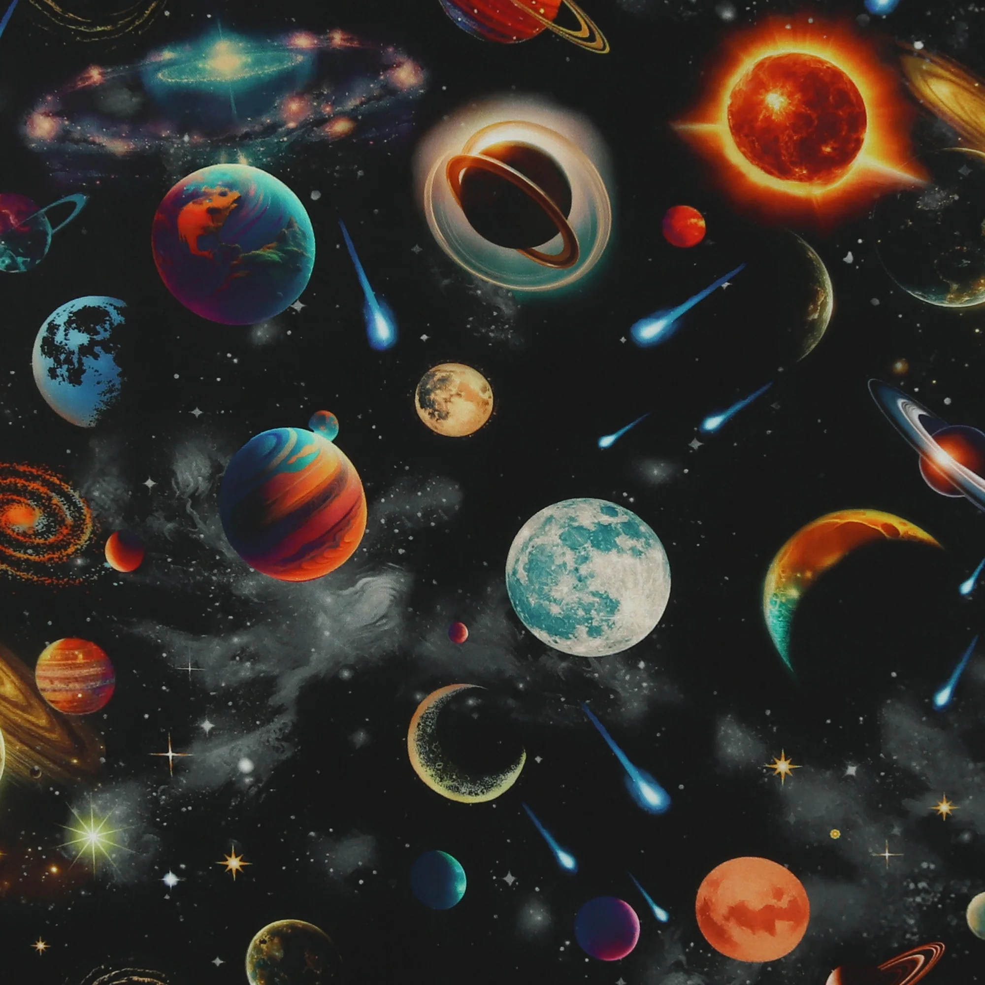 Printed Cotton - Out of this World - 002 - Black