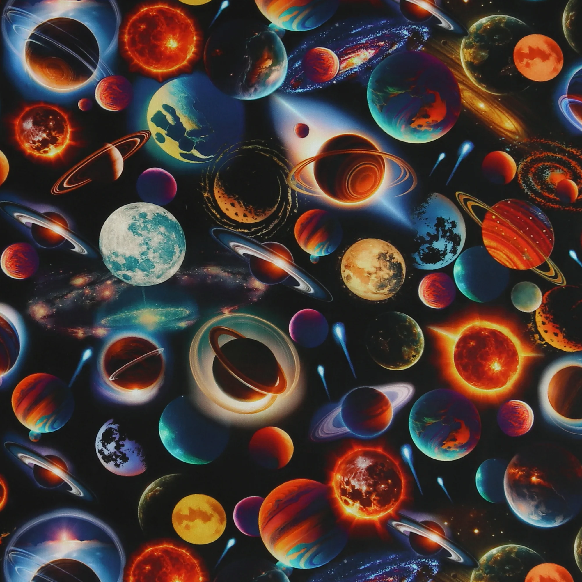 Printed Cotton - Out of this World - 003 - Black