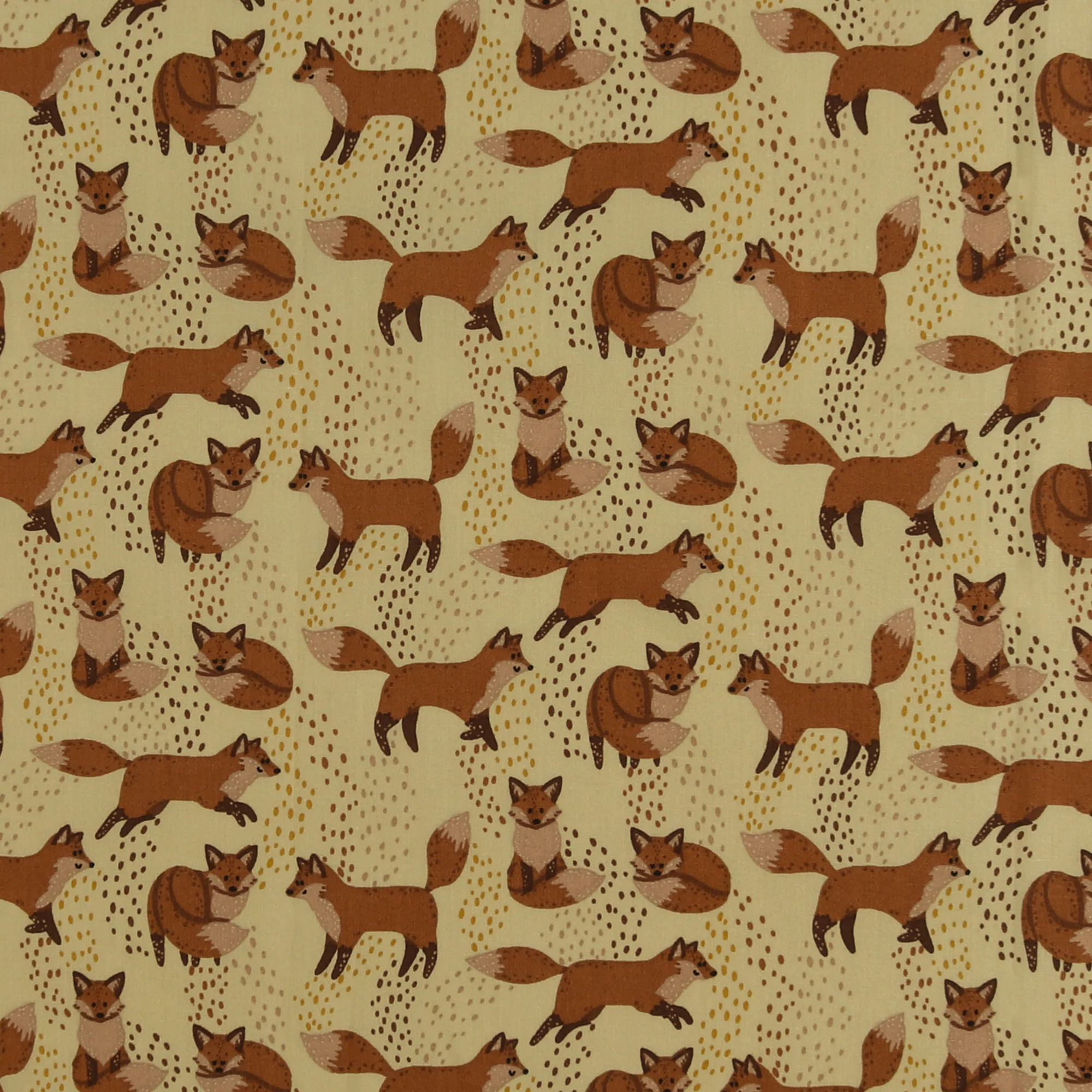 Printed Cotton Popline - WINNIE - 002 - Sand