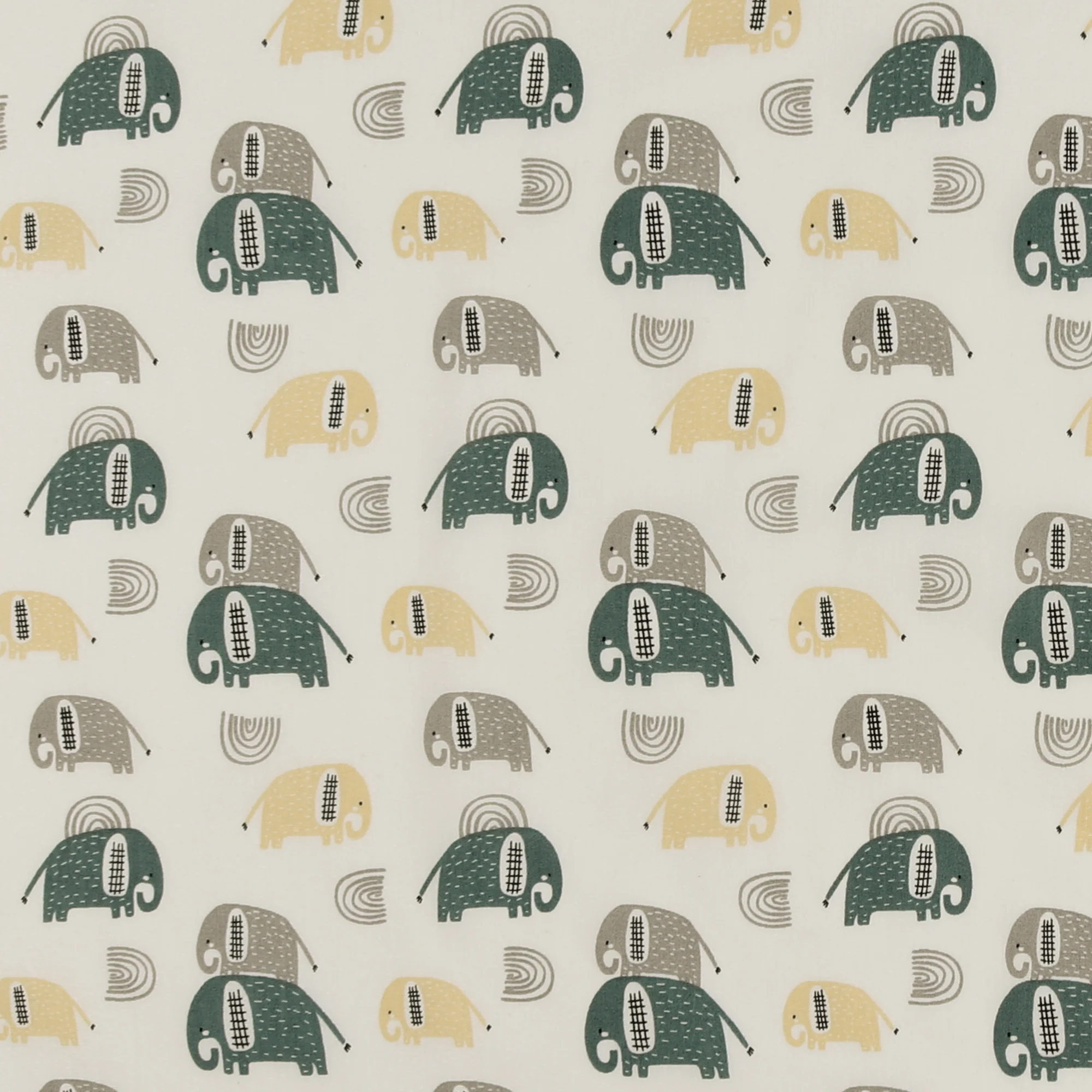 Printed Cotton Popline - WINNIE - 004 - White