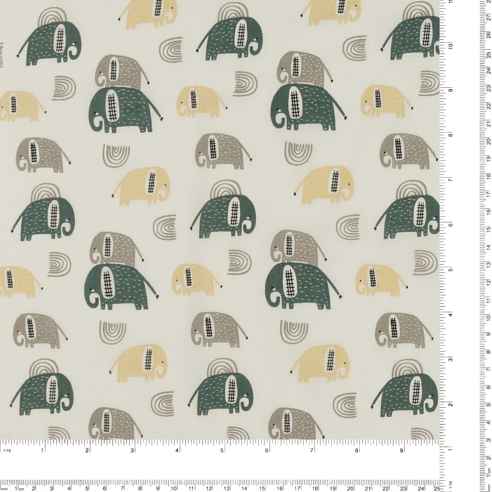 Printed Cotton Popline - WINNIE - 004 - White - Image 3